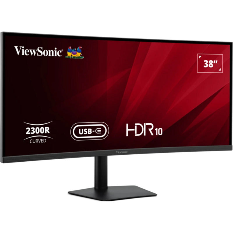 ViewSonic va3820c uwqhd+ 21:9 curved monitor met usb-c hub 38 ultrawide (zwart, 2x hdmi, 1x displayport, usb-c, usb-b )