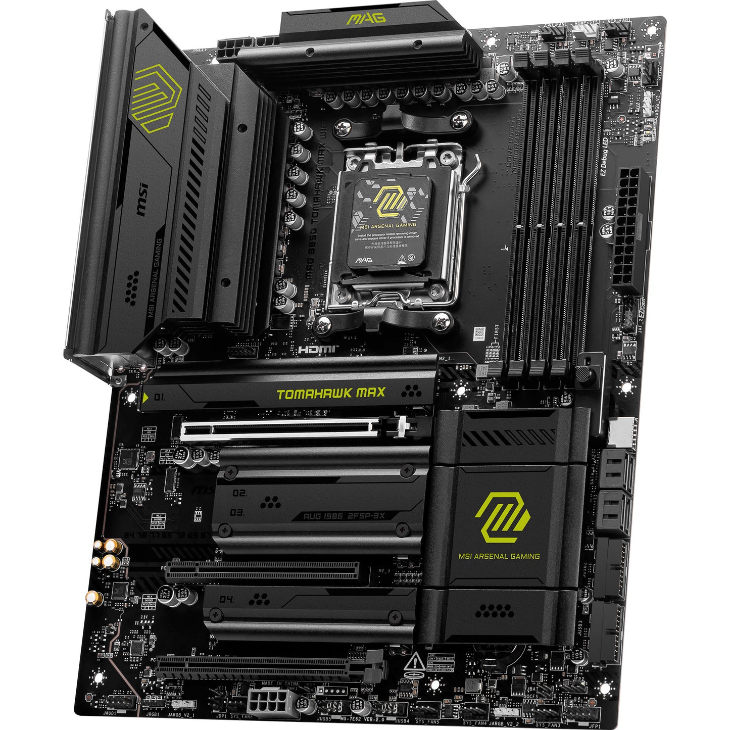 MSI mag b850 tomahawk max wifi socket am5 moederbord (raid, 5gb-lan, wi-fi 7, bt, sound, atx)