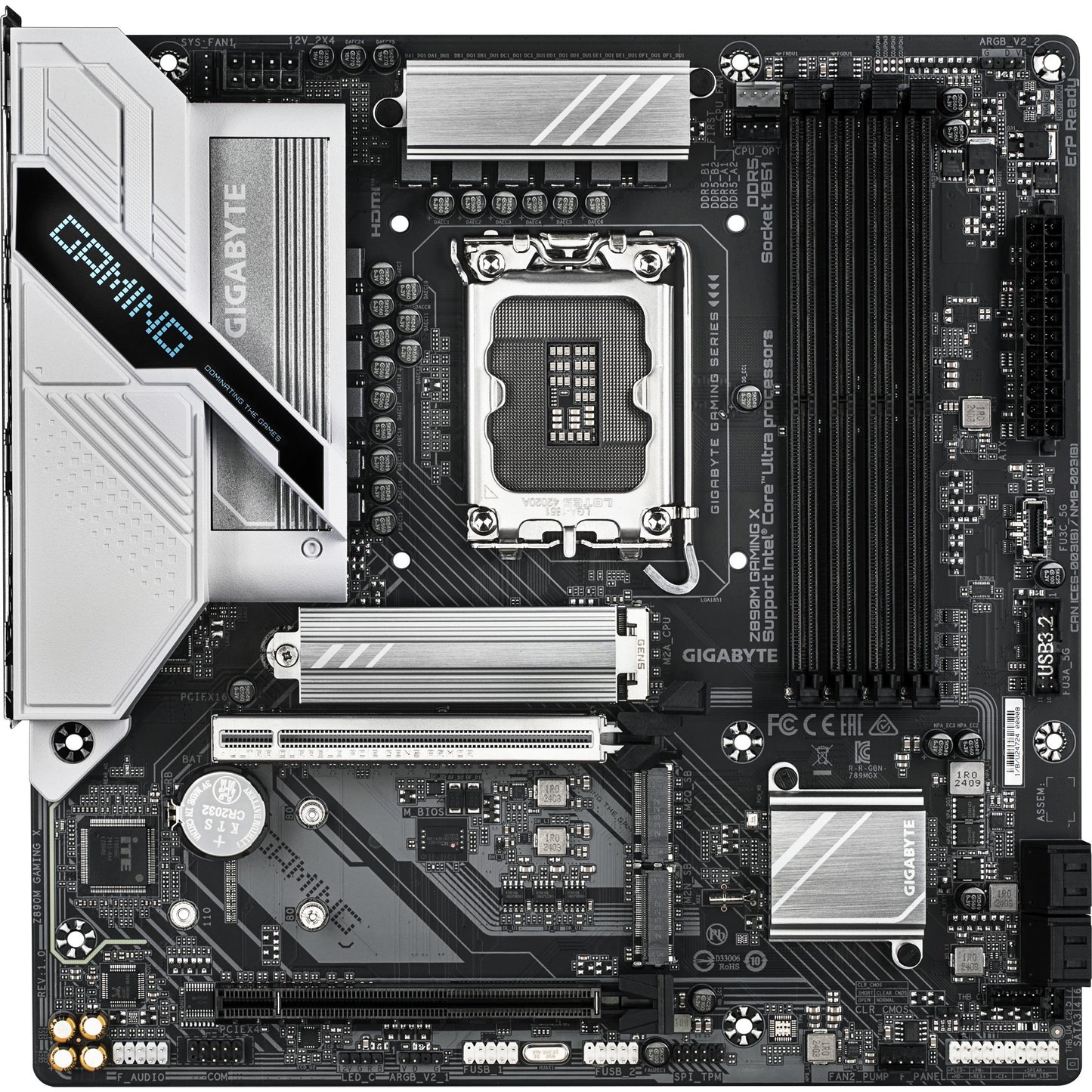 GIGABYTE z890m gaming x socket 1851 moederbord (raid, 2.5gb-lan, sound, µatx)