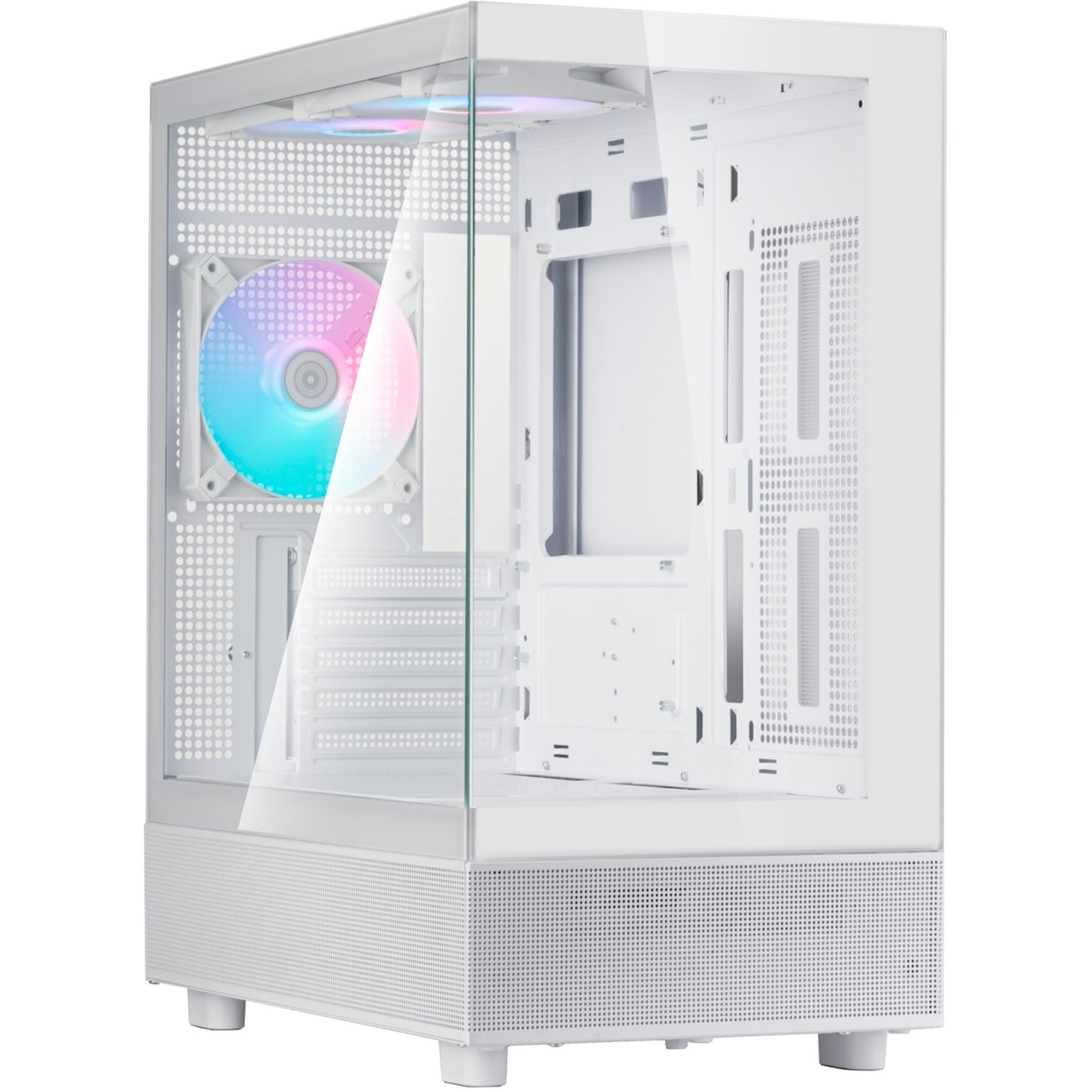 SilverStone lucid 04 mini tower behuizing (wit | 2x usb-a | 1x usb-c | rgb | tempered glass)