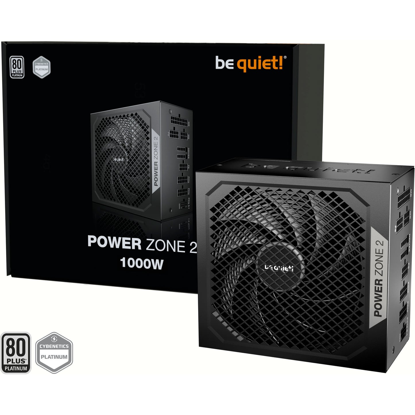 Be Quiet! power zone 2 modulaire 1000 watt voeding (zwart, 1x 12v-2x6, 3x pcie)