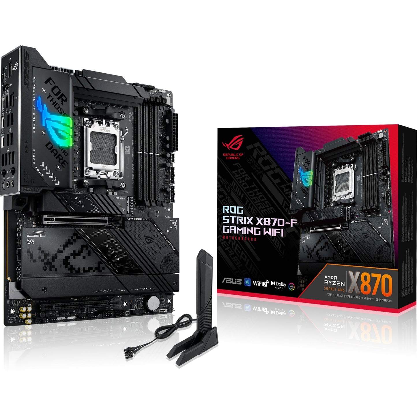 ASUS rog strix x870-f gaming wifi socket am5 moederbord (2.5gb-lan, wi-fi 7, bt, sound, atx)