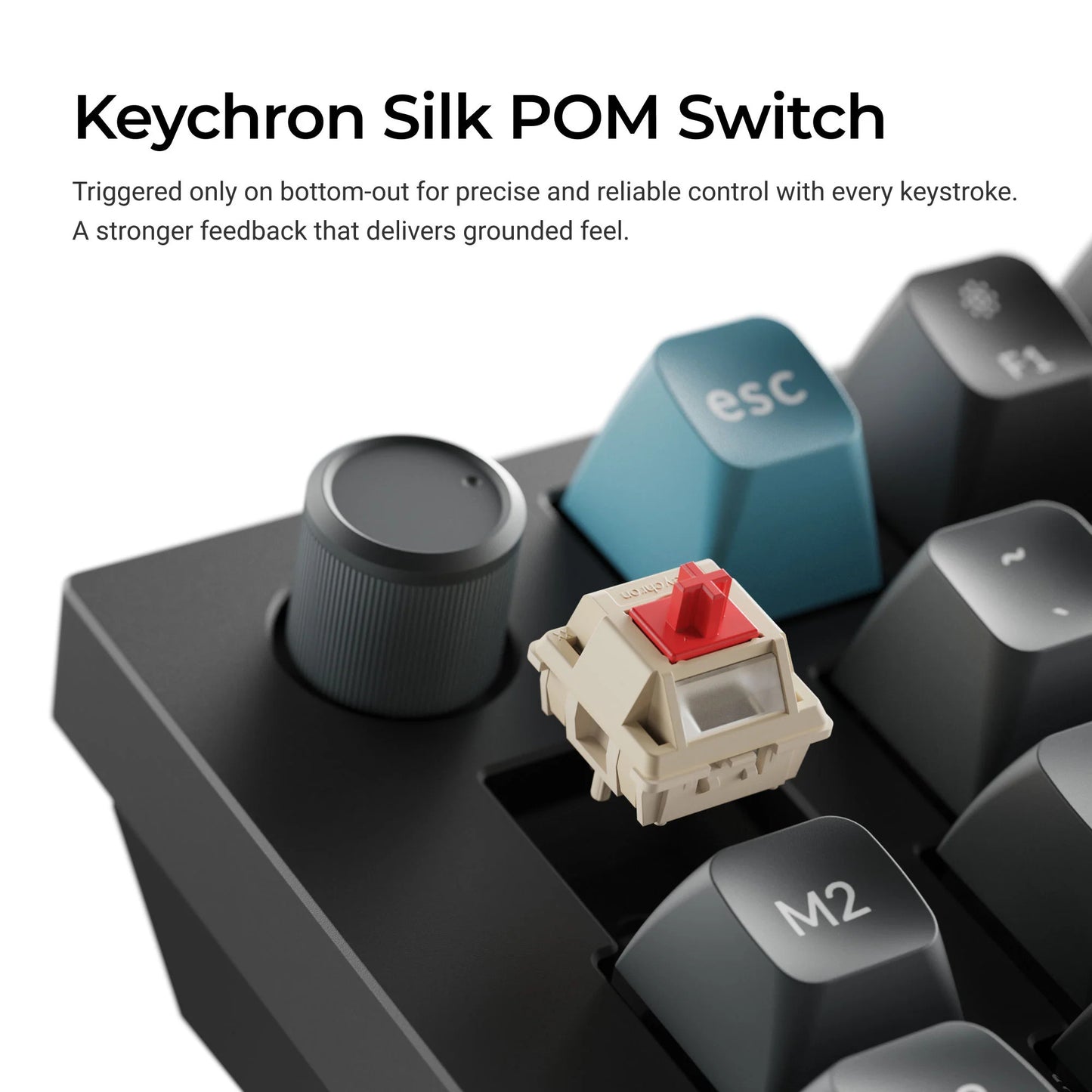 Keychron q13 ultra-m1 8k wireless custom mechanical keyboard (zwart, us lay-out (qwerty), silk pom red, 96%, rgb, hot swap, 8k, 2.4 ghz | bluetooth 5.2 | usb-c)
