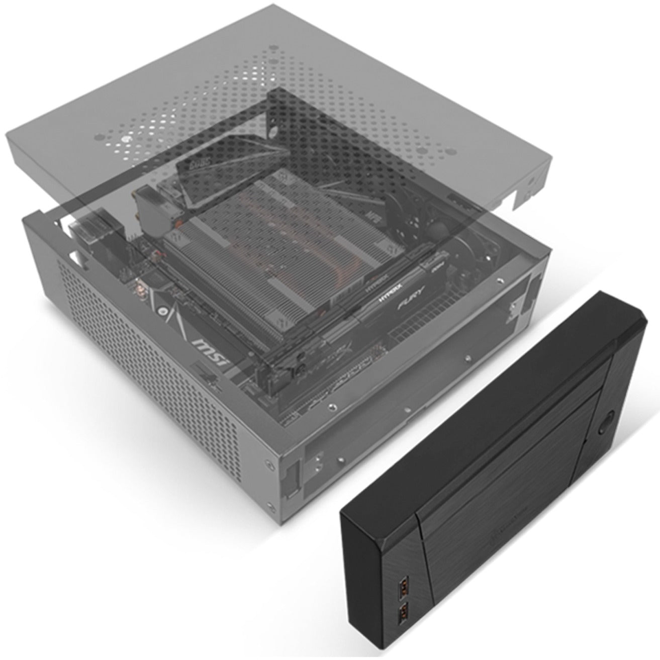 SilverStone sst-ml10b htpc behuizing (zwart | 2x usb-a)