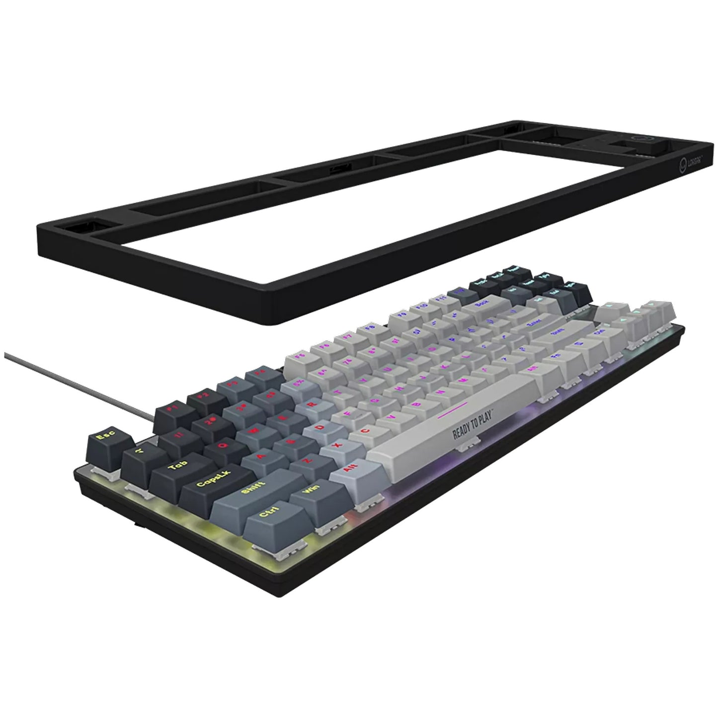 LORGAR azar 514tkl rgb mechanisch gaming toetsenbord (wit, us lay-out (qwerty), logar dream, 80% (tkl), rgb)