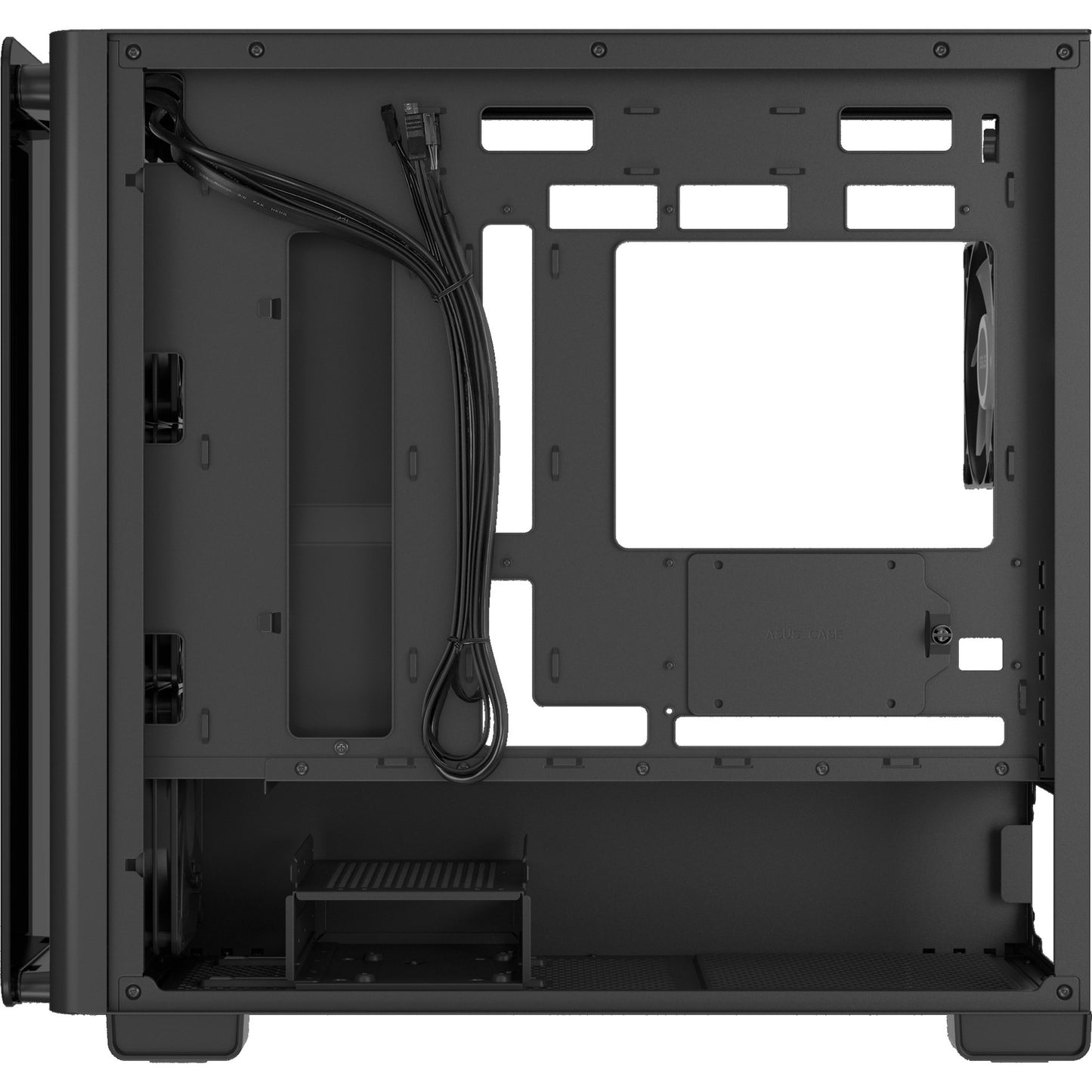 ASUS a23 plus mini tower behuizing (zwart | 2x usb-a | 1x usb-c | rgb | tempered glass)