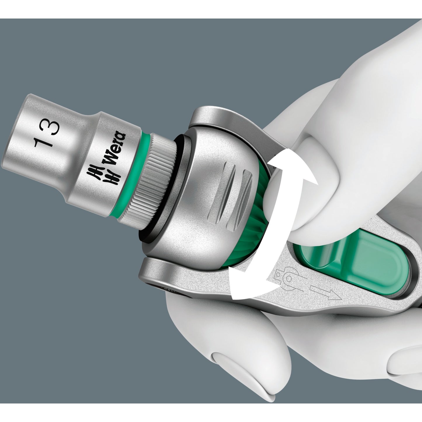 Wera 8100 sa sc 2 zyklop doppenset gereedschapsset (zwart groen, 43-delig, snelheidsratel met draaibare kop)