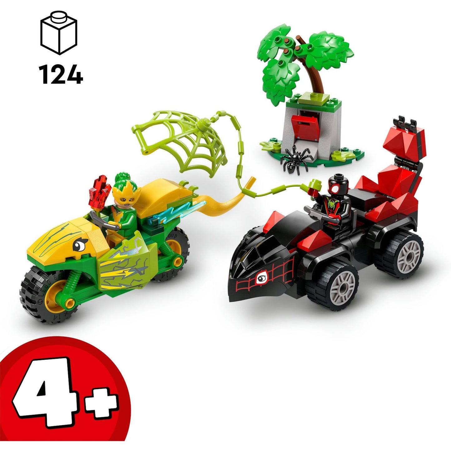 LEGO spidey 11198 spin en electro achtervolging met dinosaurusvoertuigen