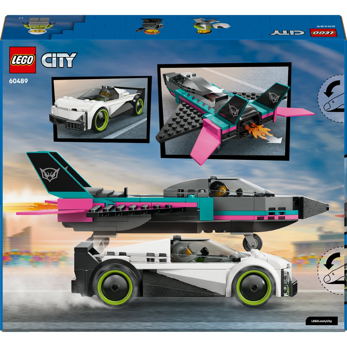 LEGO city 60489 straalvliegtuig vs. sportauto