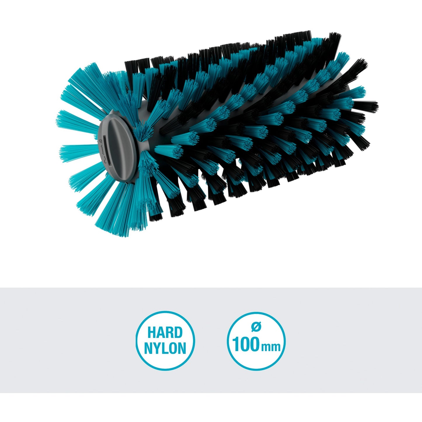 GARDENA aquabrush medium rolborstel, voor accu-multireinigers wasborstel (grijs turquoise, 14849-20)