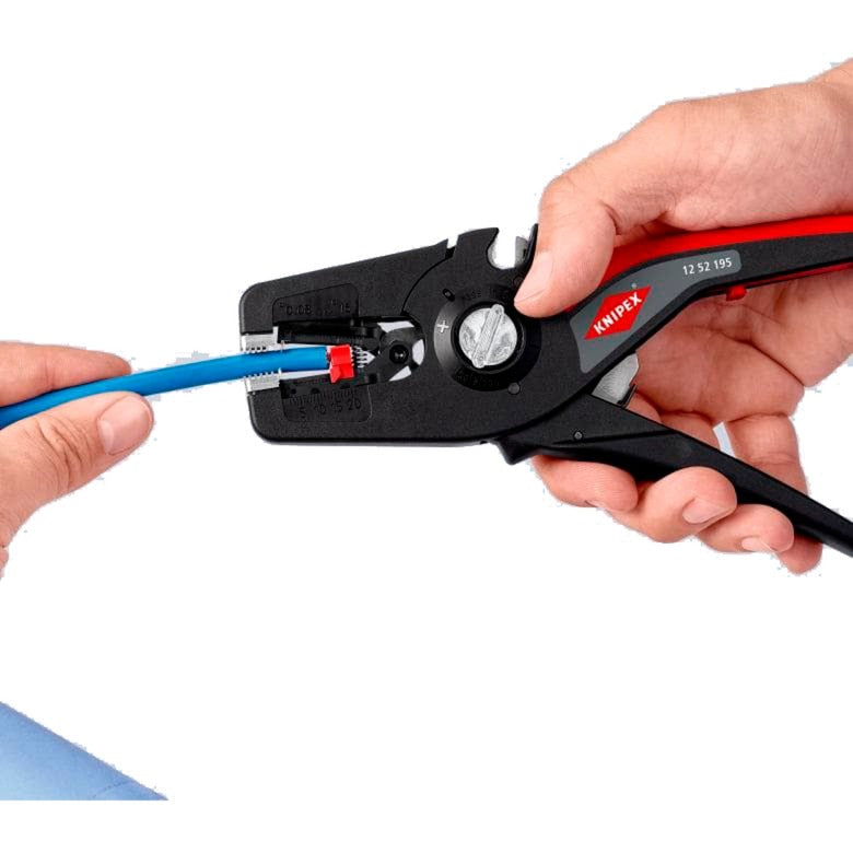 KNIPEX precistrip16 automatische afstriptang (zwart rood, geïntegreerde draadsnijder)