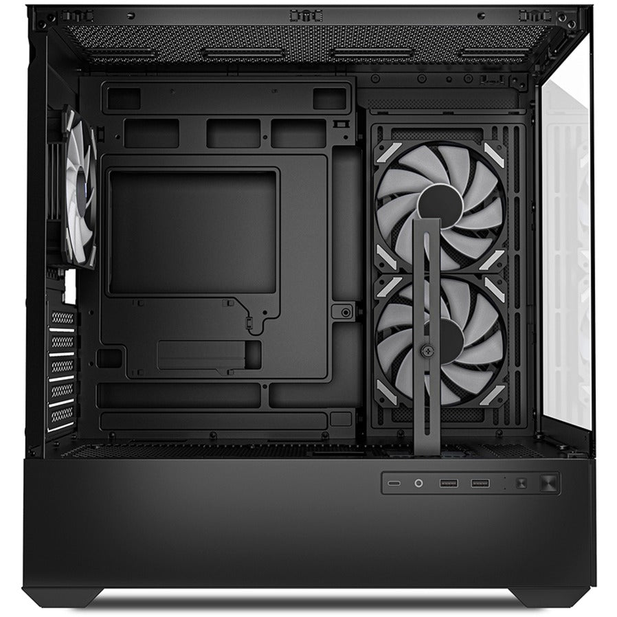 Sharkoon mk6 rgb mini tower behuizing (zwart | 2x usb-a | 1x usb-c | rgb | tempered glass)