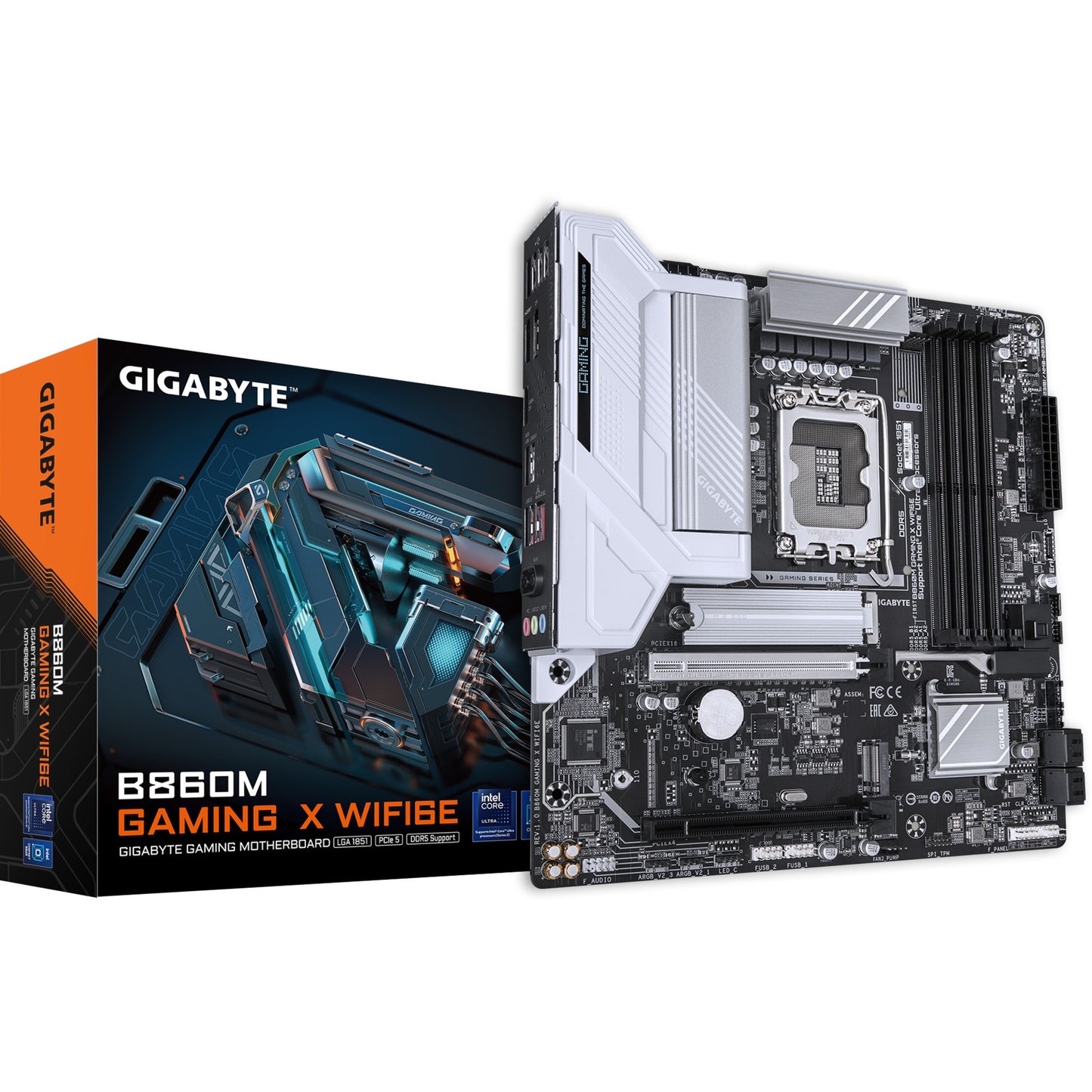 GIGABYTE b860m gaming x wifi6e socket 1851 moederbord (raid, 2,5gb-lan, wi-fi 6e, bt, sound, µatx)
