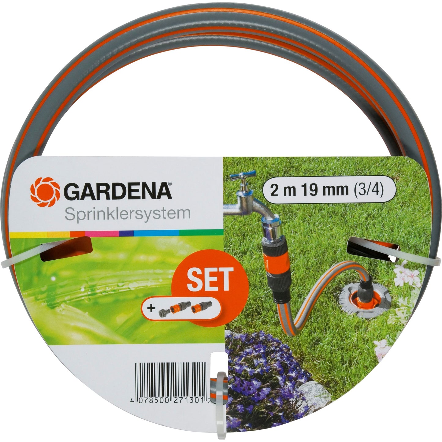 GARDENA profi-system aansluitgarnituur kraanstuk (grijs oranje, 2713-20 | voor pipeline of sprinklersystem)