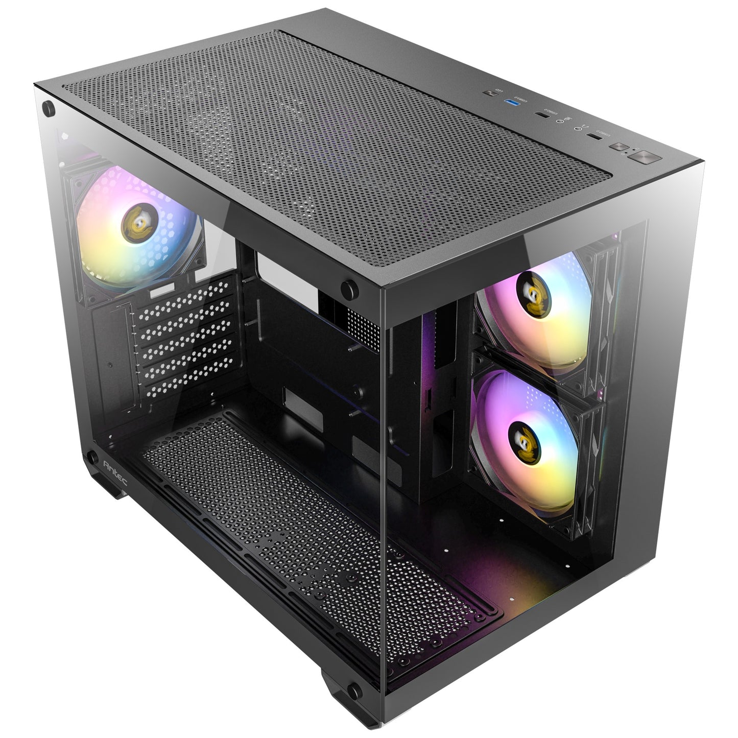 Antec cx600m argb mini tower behuizing (zwart | 3x usb-a | tempered glass)