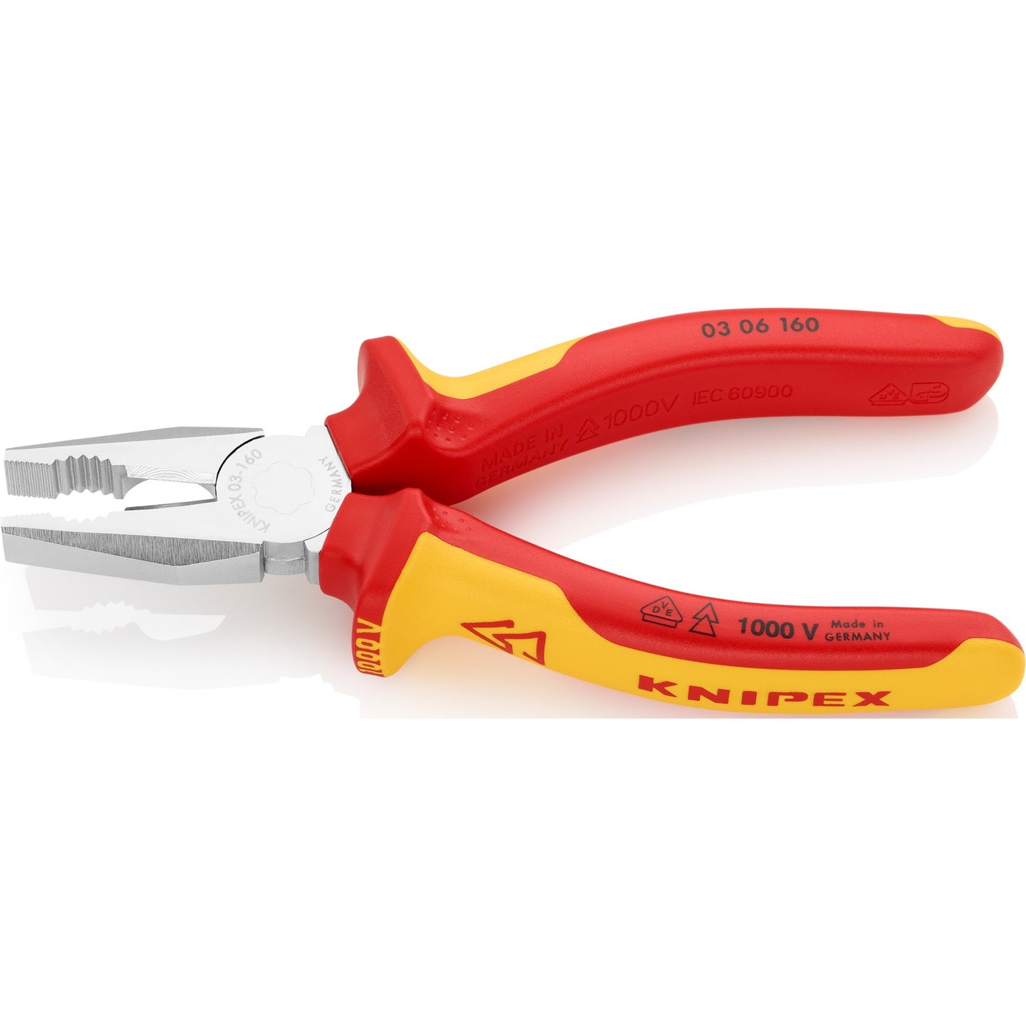 KNIPEX kombitang 03 06 160 combinatietang (rood geel, 160 mm)