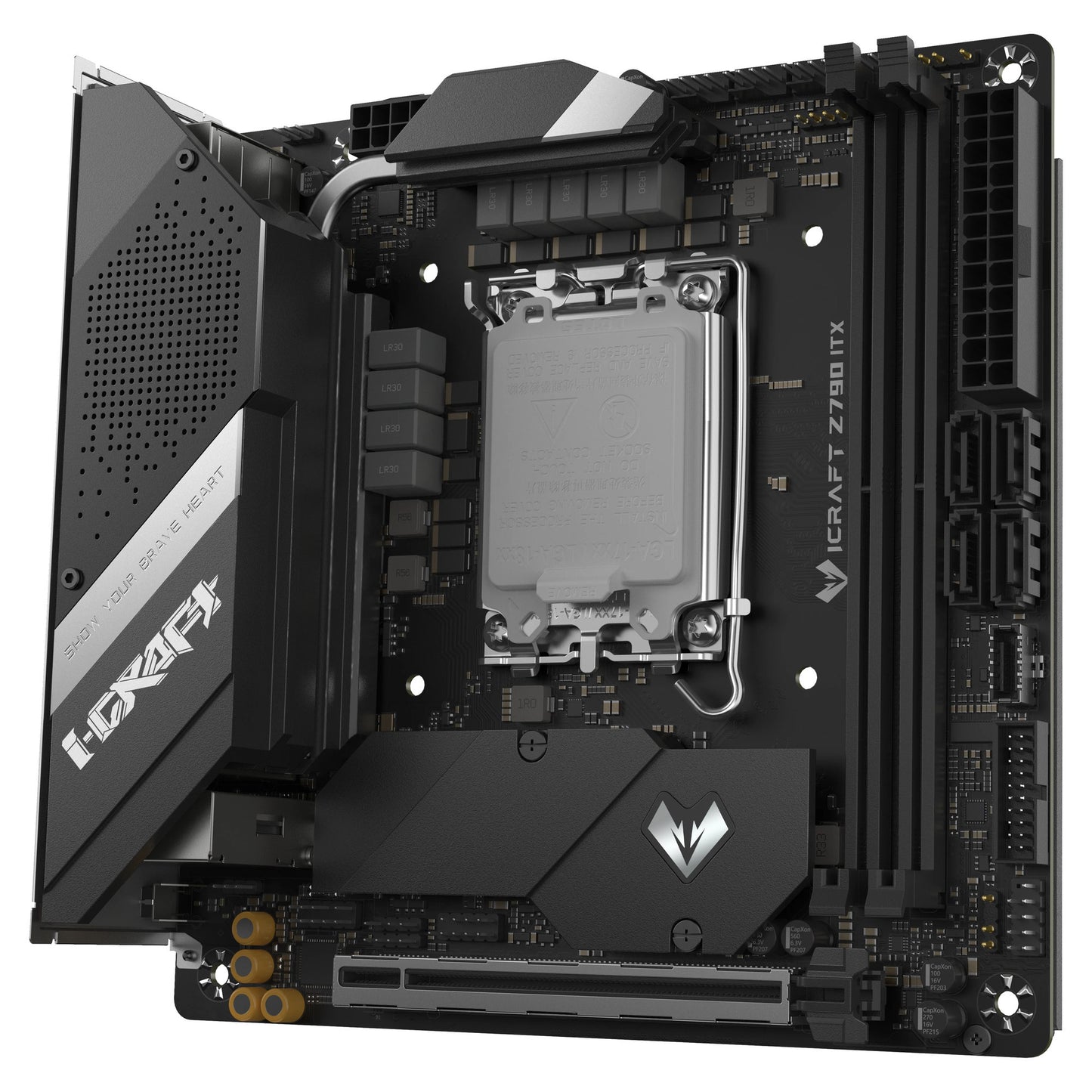 MAXSUN ms-icraft z790 itx wifi socket 1700 moederbord (zwart, raid, 2.5 gb-lan, wlan, bt, sound, mini-itx)
