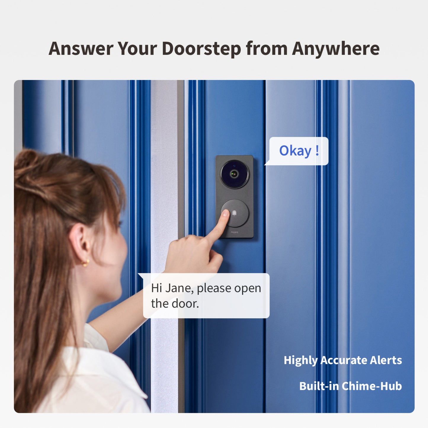 Aqara slimme video deurbel g410 select (zwart, wifi, bluetooth, zigbee, matter)