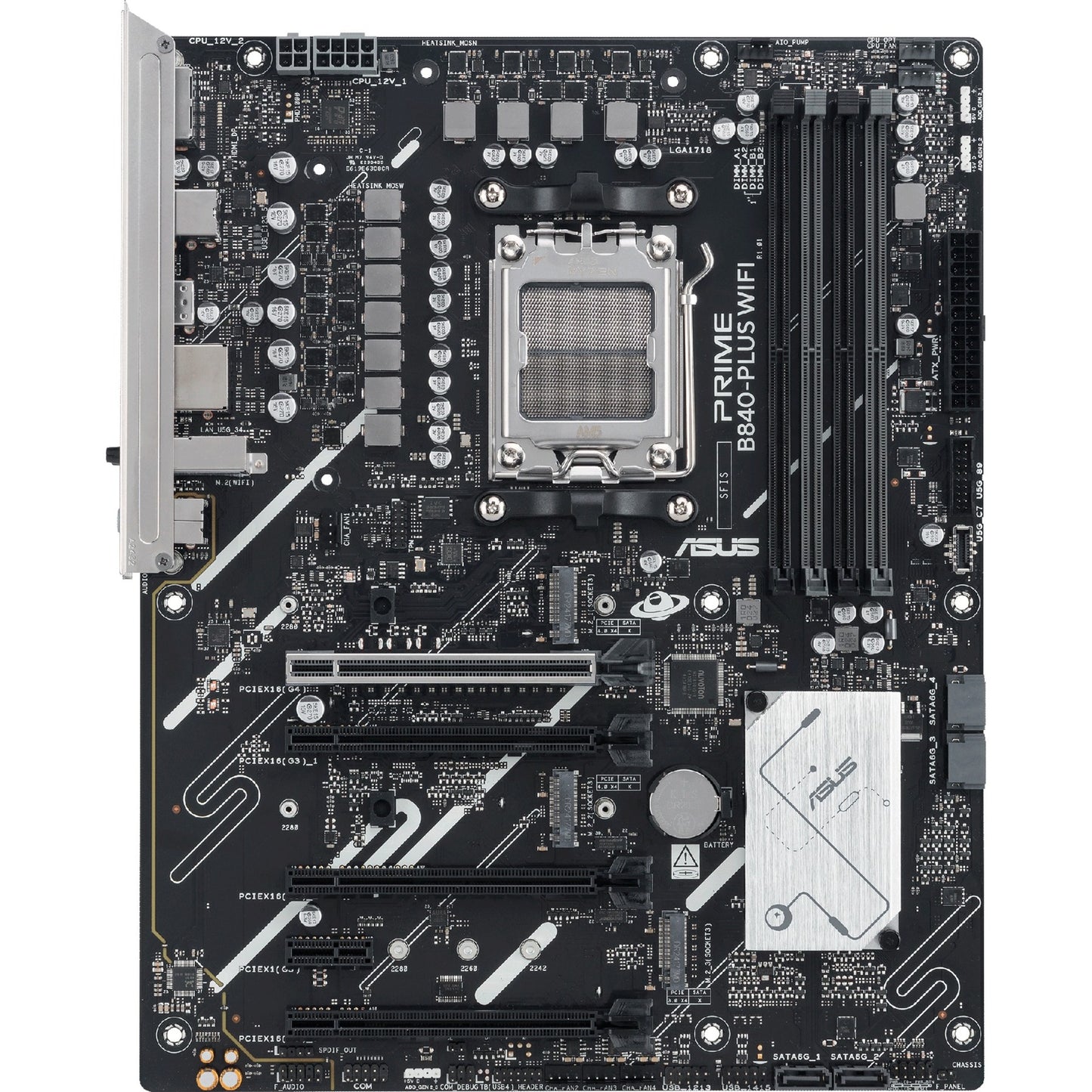 ASUS prime b840-plus wifi socket am5 moederbord (raid, 2.5 gbe-lan, wi-fi 6e, bt, sound, atx)