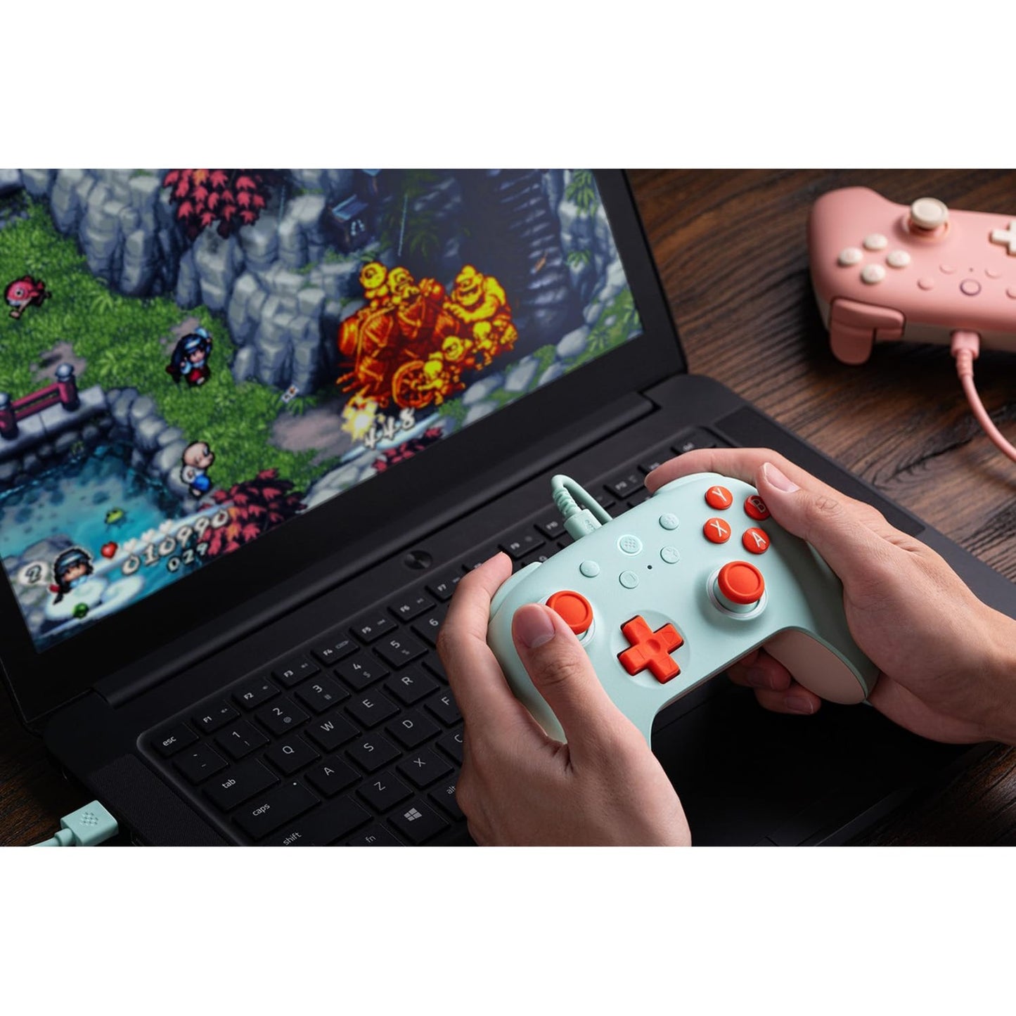 8BitDo ultimate 2c wired gamepad (mint oranje)