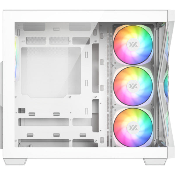 XYZ PC Gear Qubex midi tower behuizing (Wit | 2x USB-A | 1x USB-C | Tempered Glass)