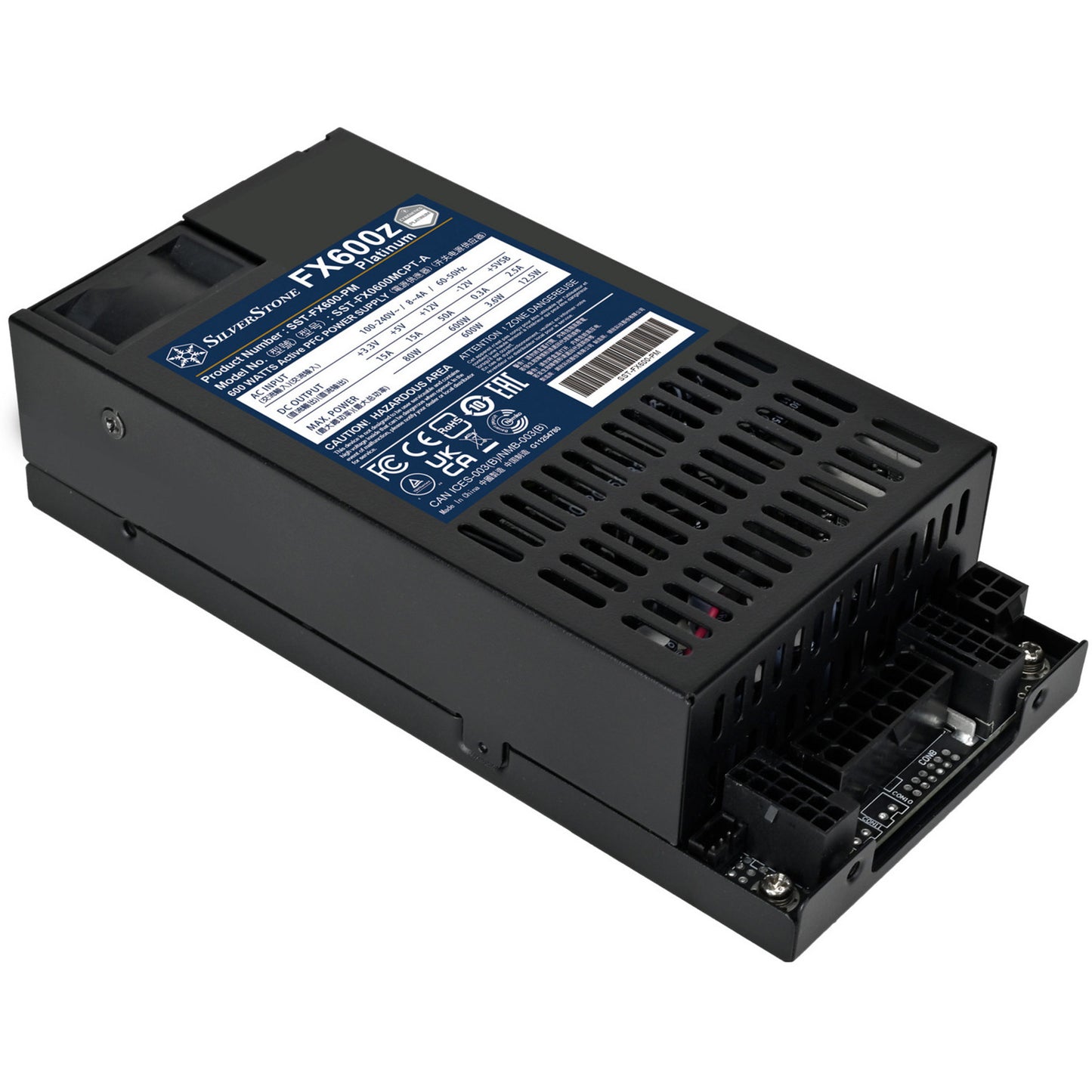 SilverStone fx600z platinum modulaire 600 watt voeding (zwart, 1x 12v-2x6, 2x pcie)
