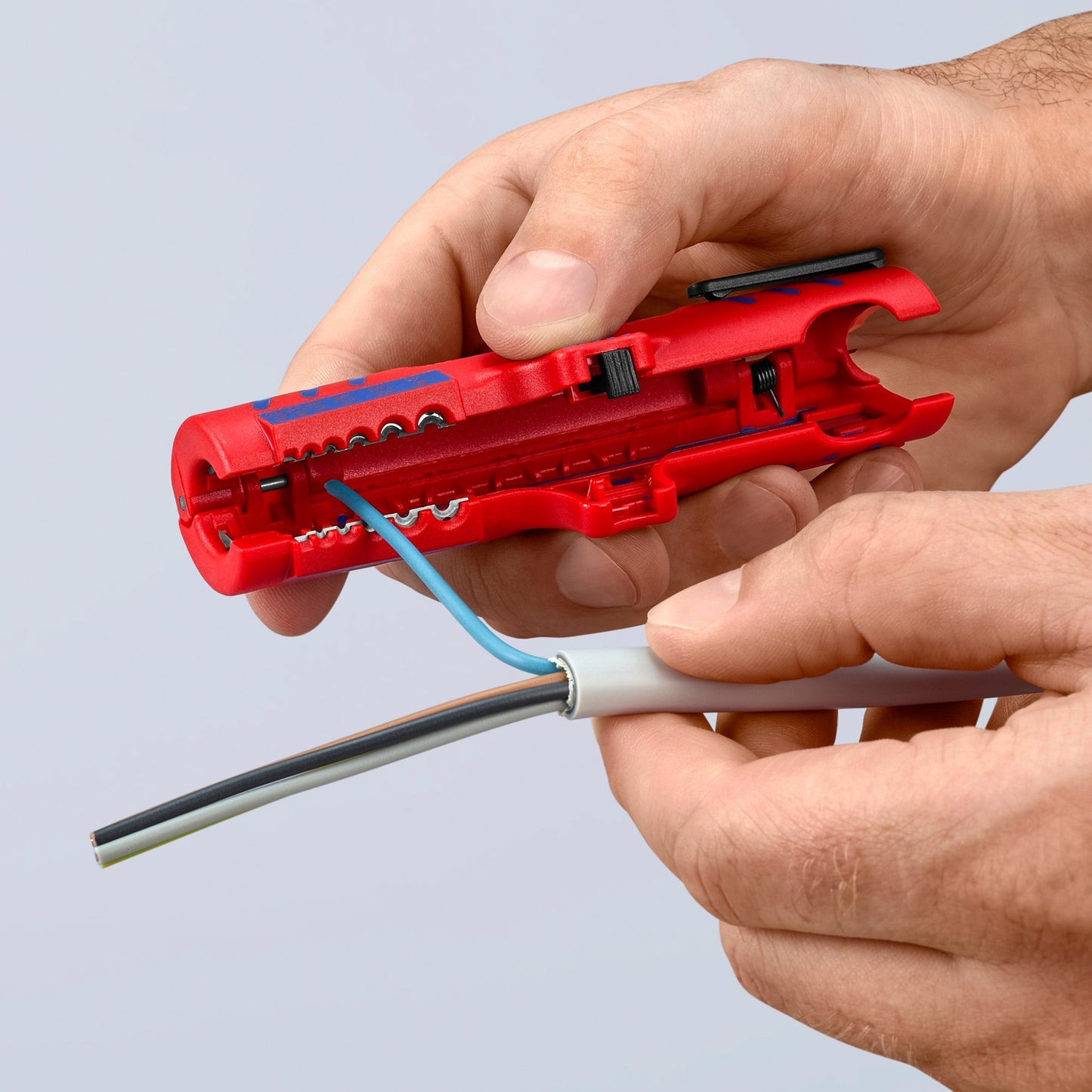 KNIPEX universele kabelstripper 1685125sb kabelstrip- ontmantelingsgereedschap (rood blauw)