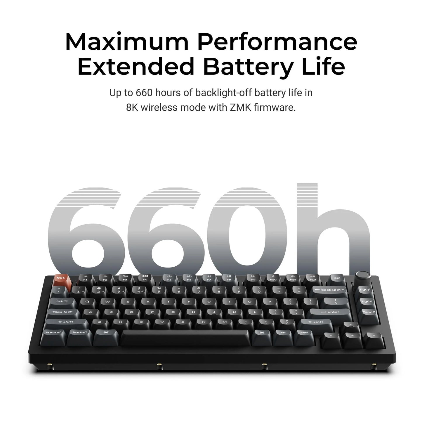 Keychron v1 ultra 8k wireless custom mechanical keyboard (zwart, us lay-out (qwerty), silk pom banana, 75%, rgb, hot swap, 2.4 ghz | bluetooth 5.3 | usb-c)
