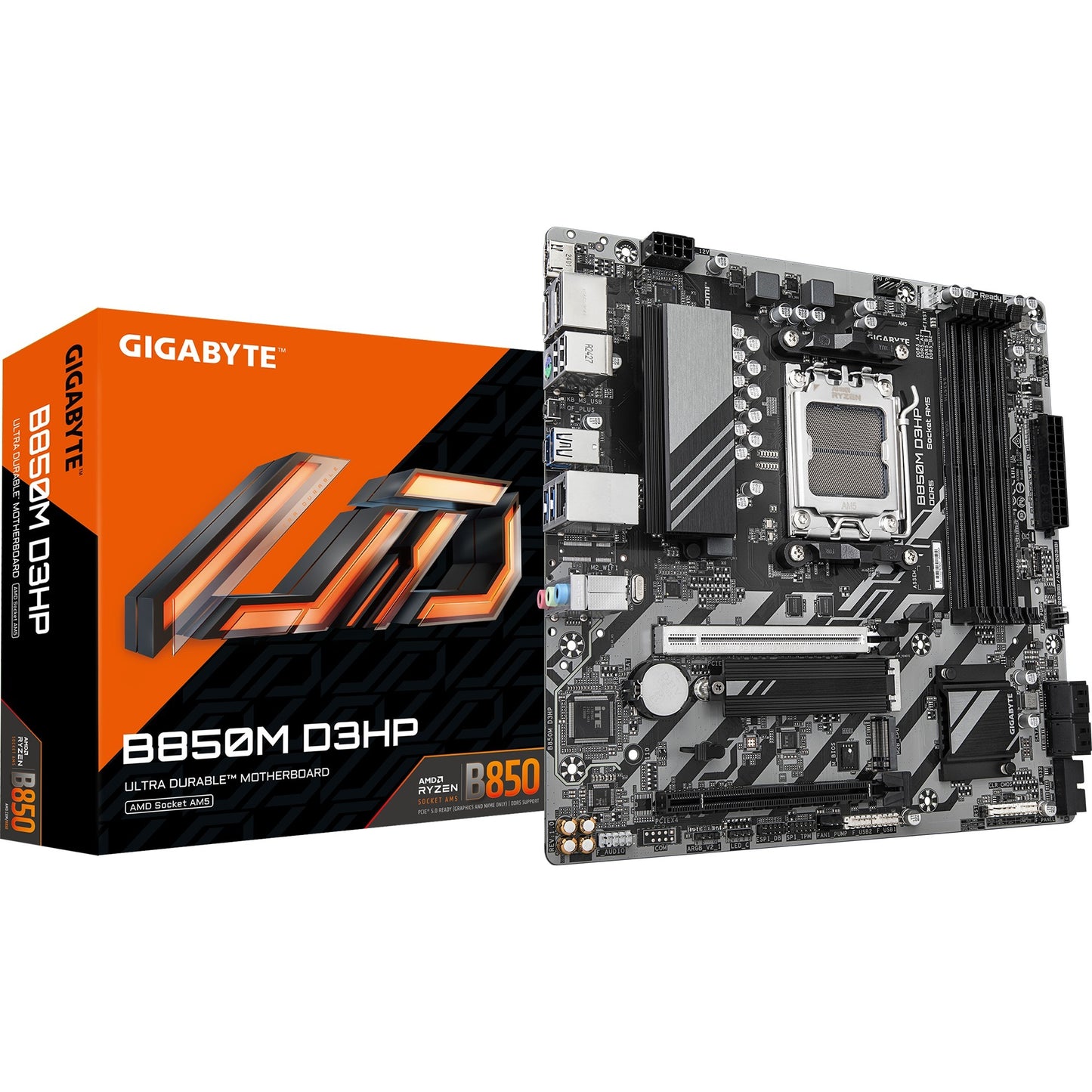 GIGABYTE b850m d3hp socket am5 moederbord (raid, gb-lan, sound, µatx)