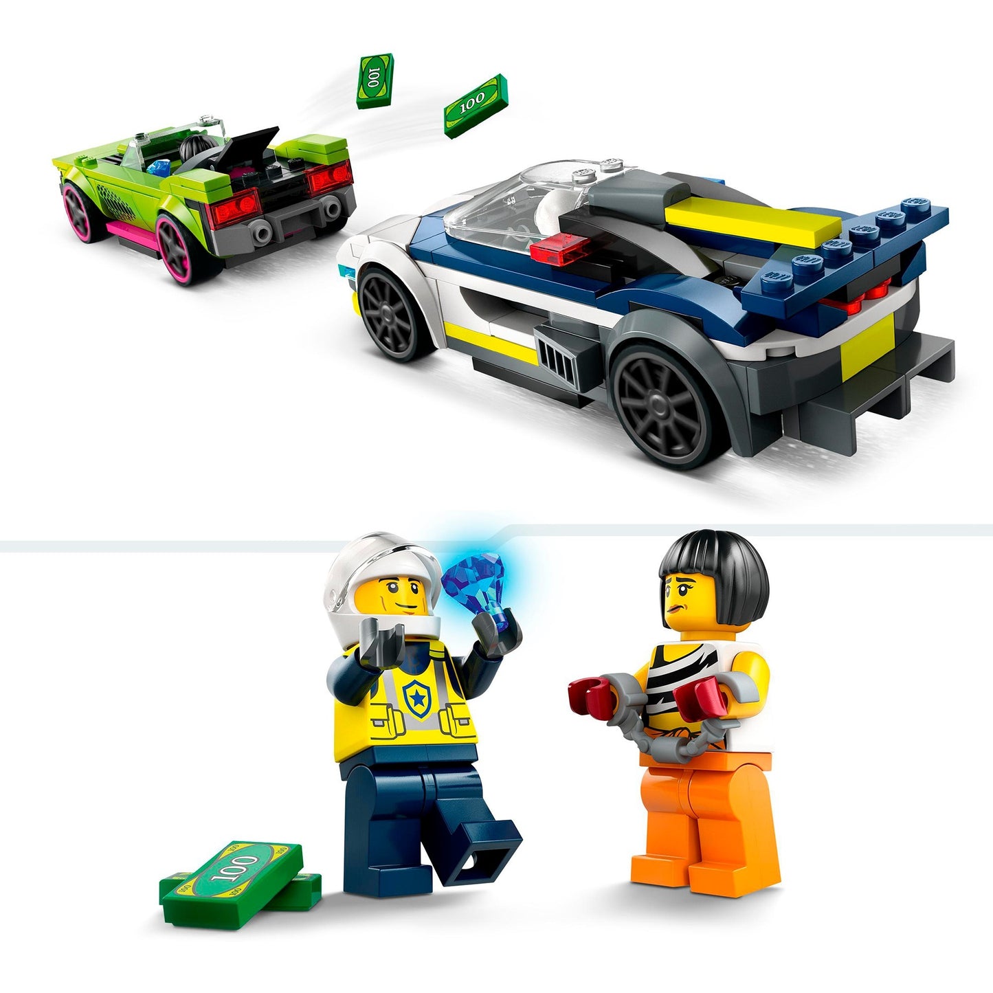 LEGO city - politiewagen en snelle autoachtervolging constructiespeelgoed (60415)