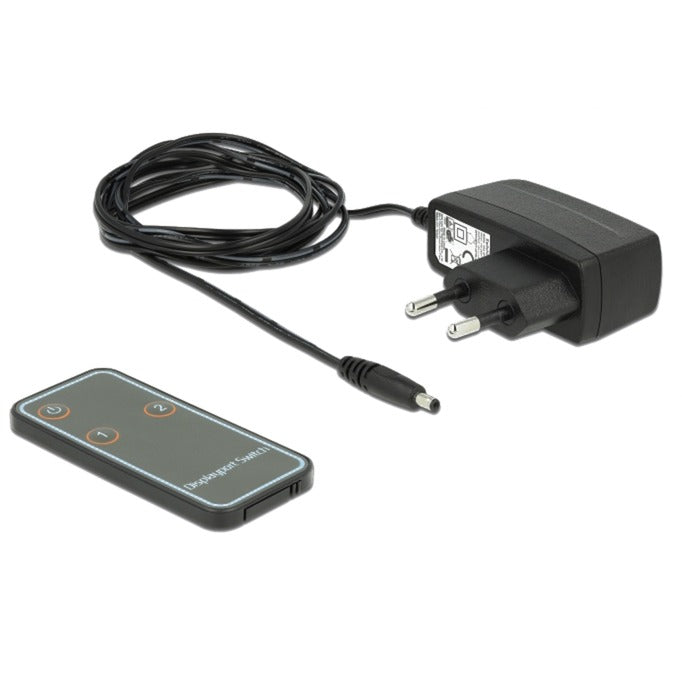 DeLOCK displayport switch 2x 2 displayport in naar 1x 2 displayport out (zwart)