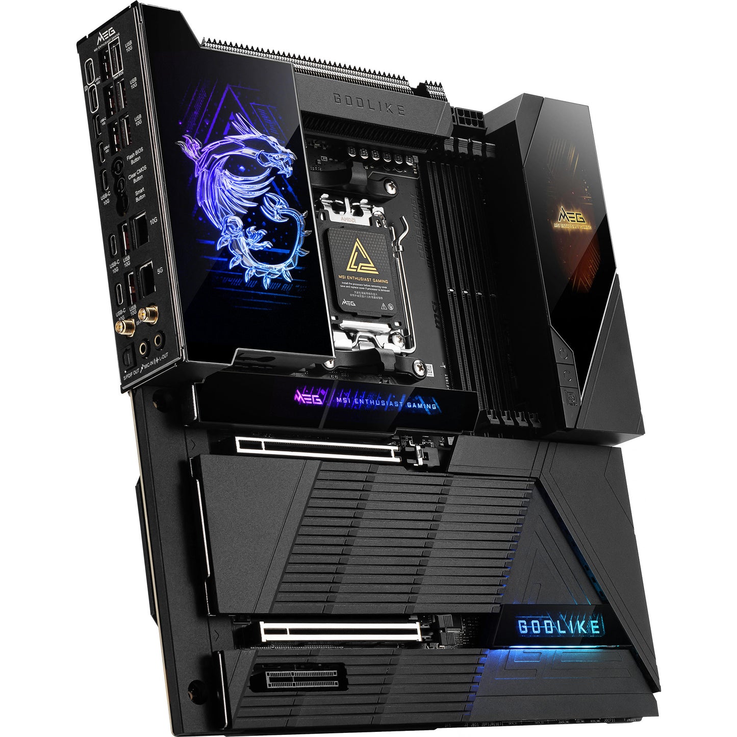 MSI meg x870e godlike socket am5 moederbord (5gb-lan, 10gb-lan, wlan, bt, sound, atx)