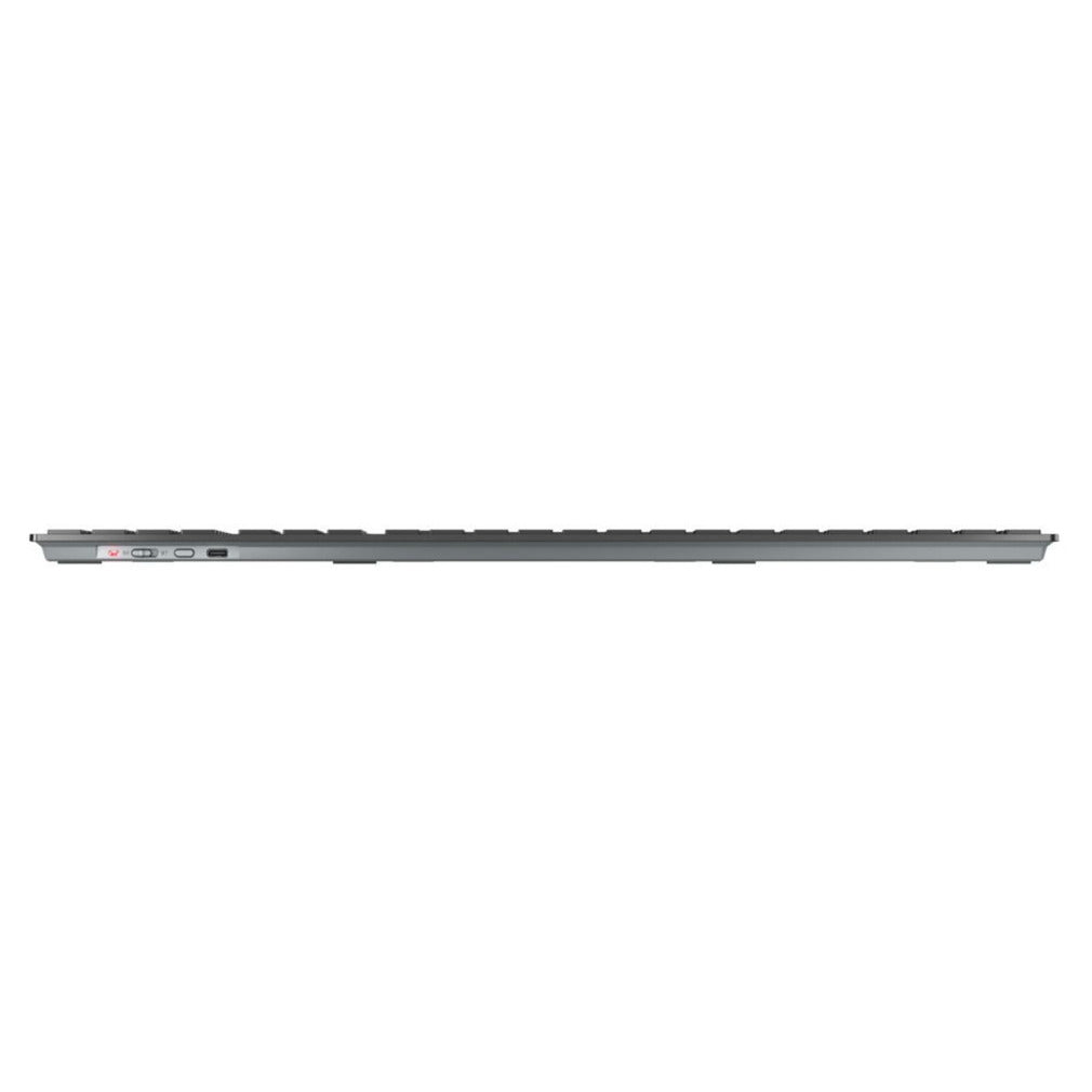 CHERRY kw 9100 slim toetsenbord (zwart, eu lay-out (qwerty), scissor switches, 100%, abs, usb-c, 2.4 ghz, bluetooth)