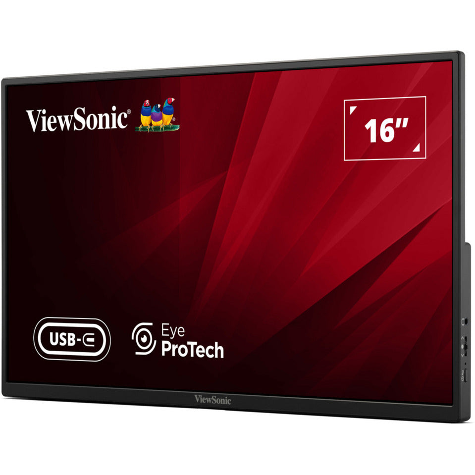 ViewSonic va1650 lichtgewicht draagbare monitor 16 (zwart, 1x hdmi, usb-c)