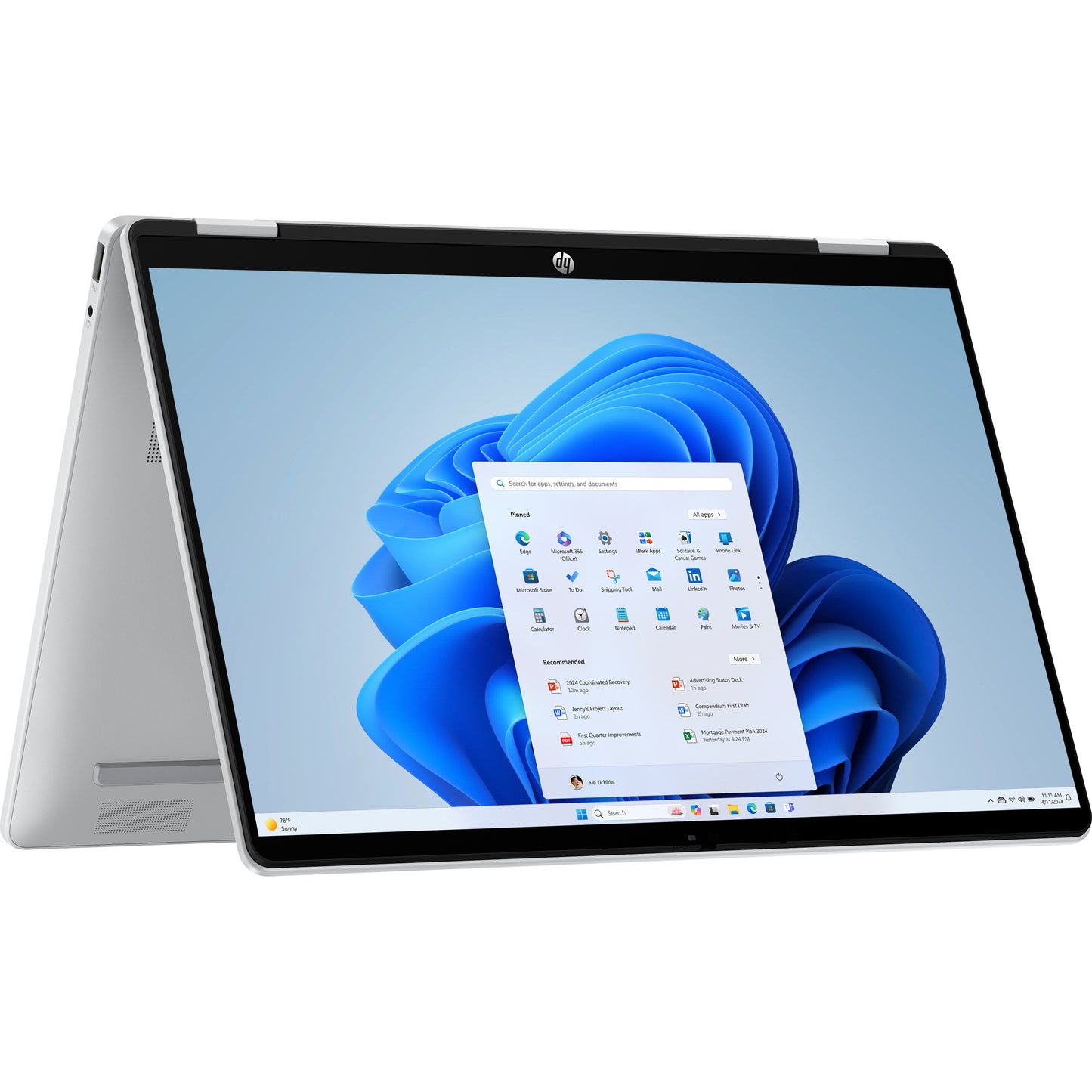HP omnibook 5 flip 14-fp0030nd (c5vm2ea) 14 2-in-1 laptop (zilver | core 3 100u | intel graphics | 8 gb | 512 gb ssd | touch)