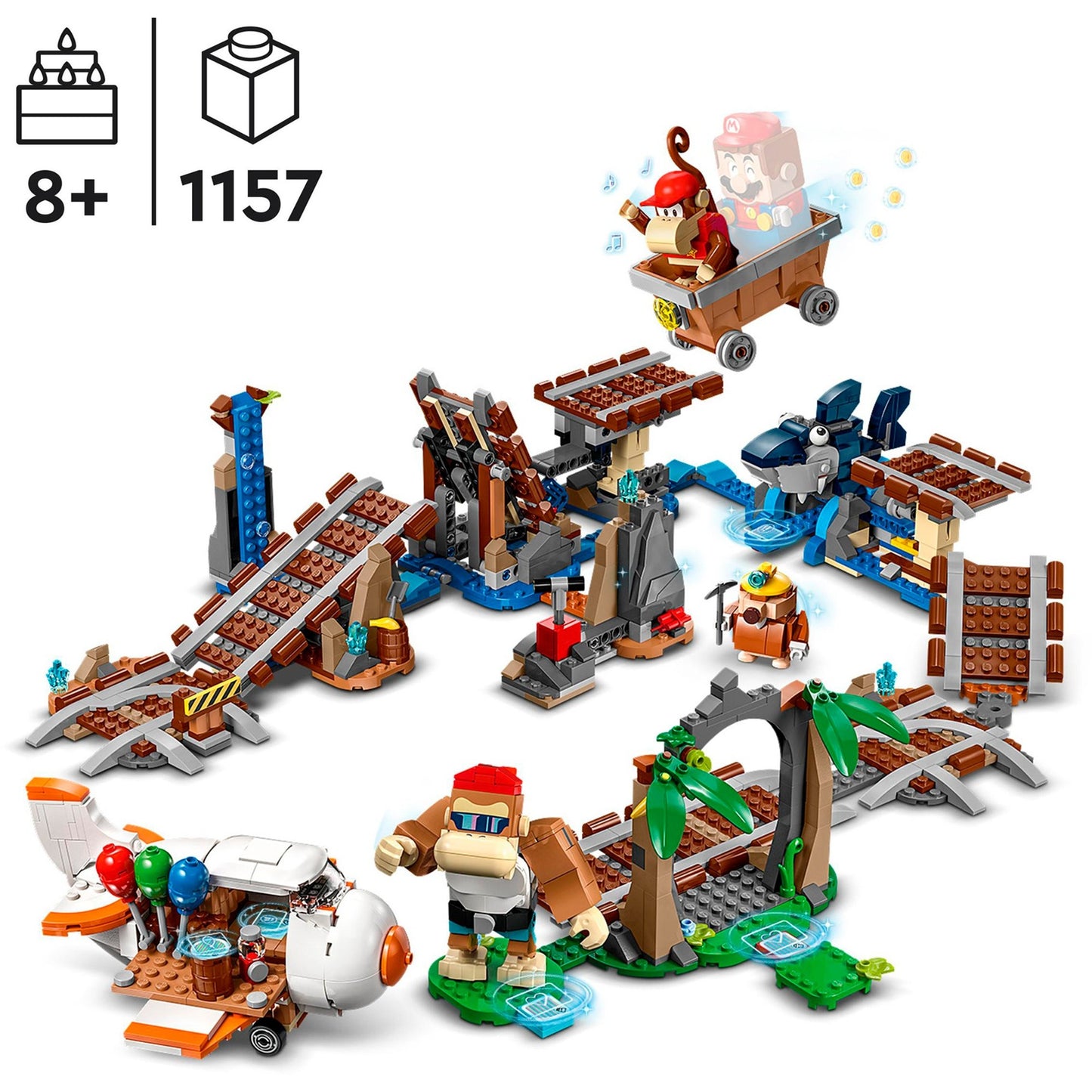 LEGO super mario - uitbreidingsset: diddy kongs mijnwagenrit constructiespeelgoed (71425)