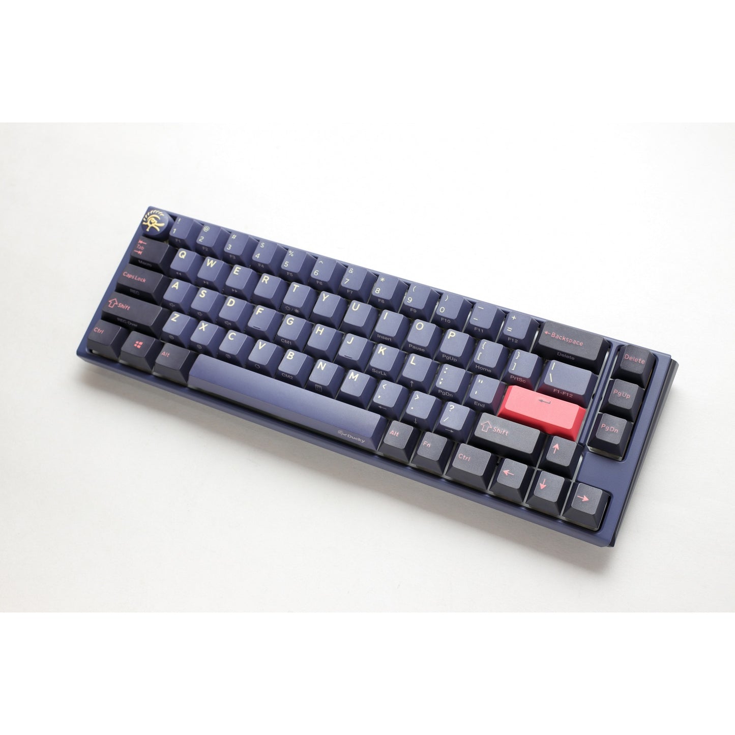 Ducky one 3 cosmic blue sf rgb mechanisch toetsenbord (donkerblauw, us lay-out (qwerty), cherry mx brown, 65%, rgb leds, double-shot pbt, hot-swappable, quack mechanics)