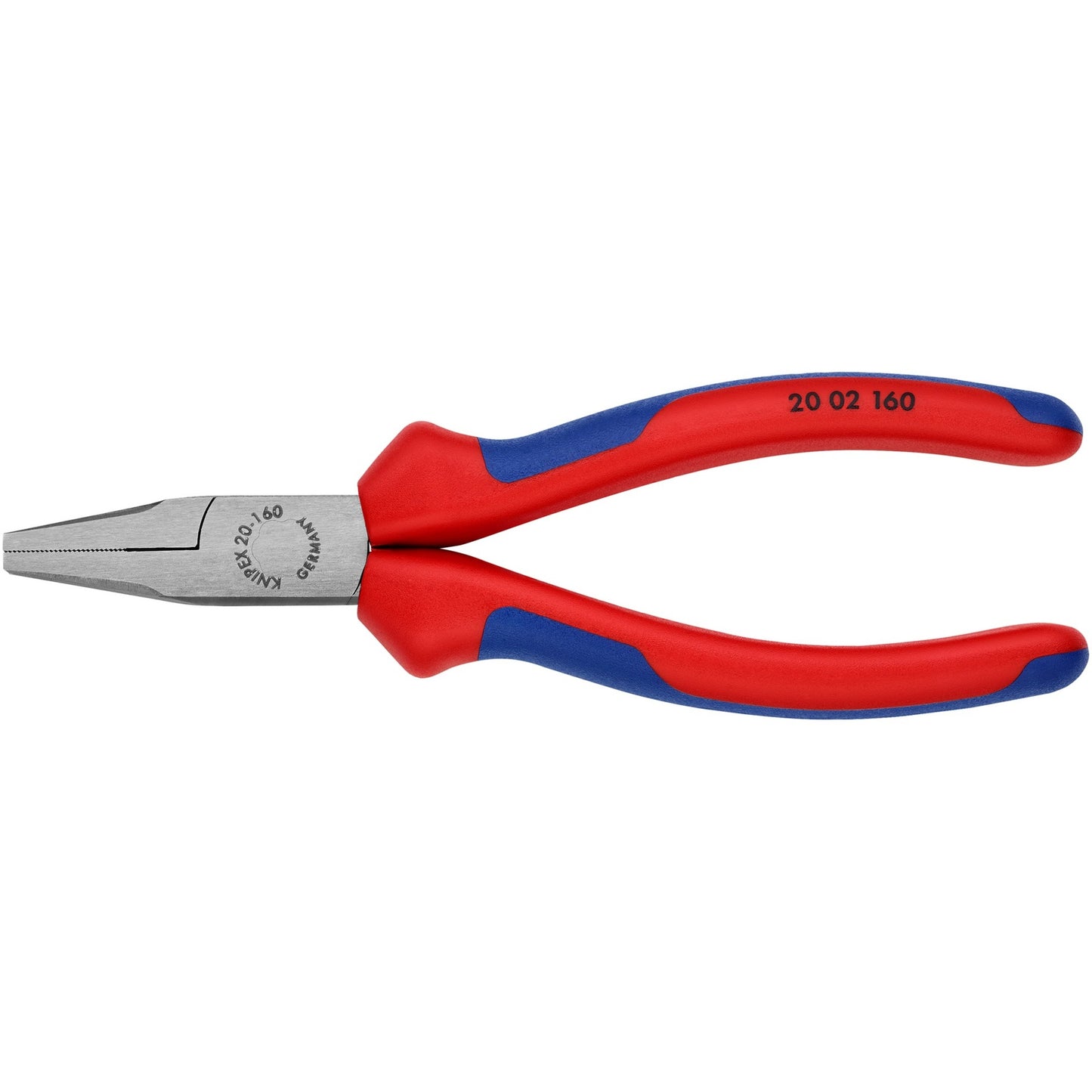 KNIPEX platbuigtang 20 02 160 grijptang (rood blauw)