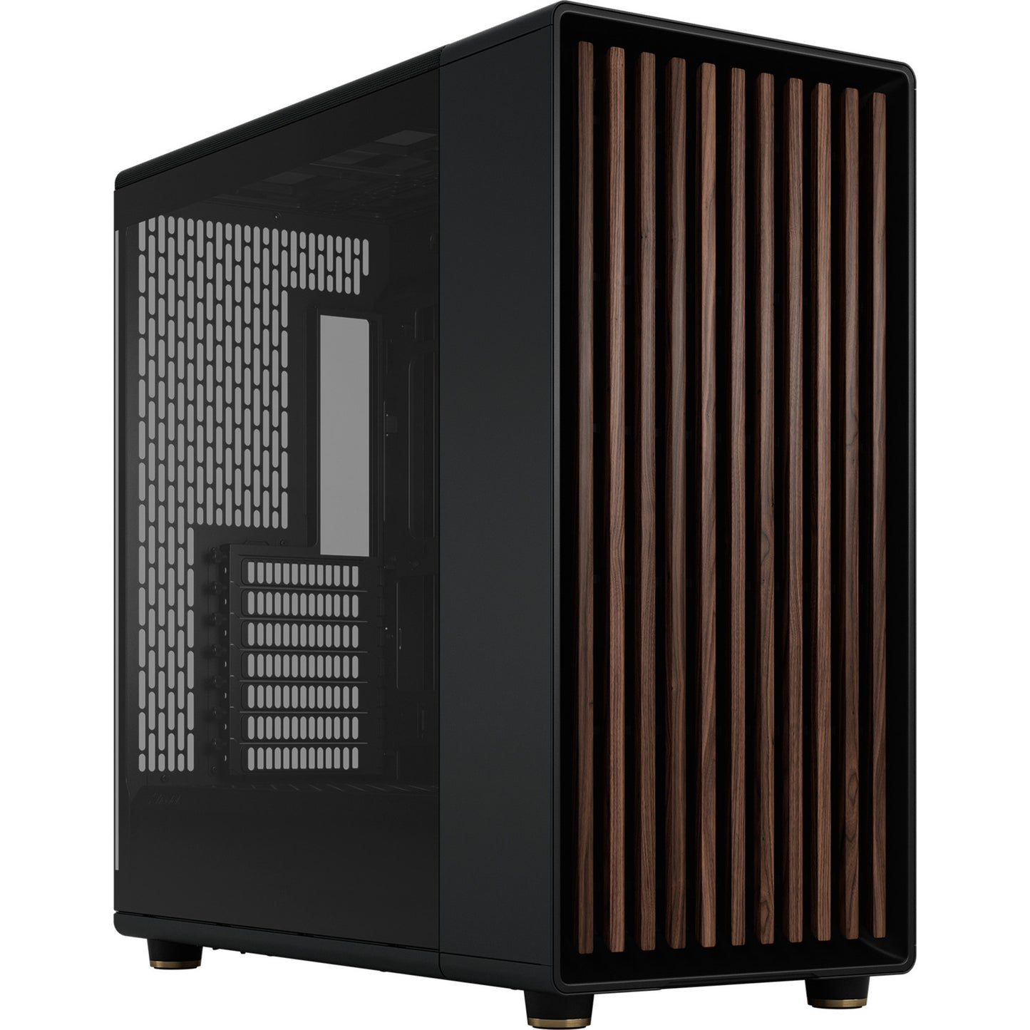 Fractal Design north xl rc charcoal black tg dark midi tower behuizing (zwart houtkleur | 2x usb-a | 1x usb-c | tempered glass)
