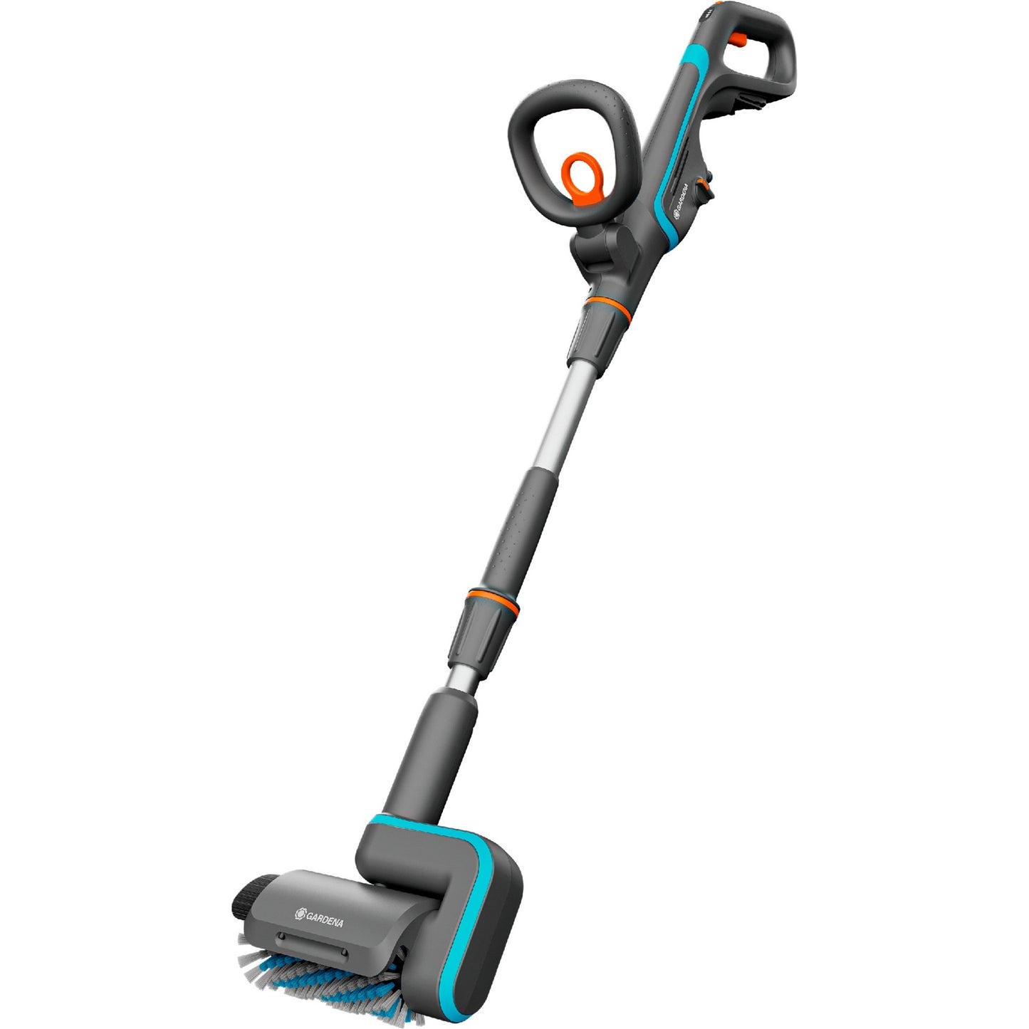 GARDENA aquabrush patio 18v p4a solo accu multi-reiniger vloerreiniger (grijs turquoise, 14841-55, accu en lader niet inbegrepen, power for all alliance)