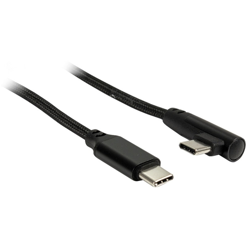 Inter-Tech usb-c naar usb-c kabel 90° (zwart, 1 meter)