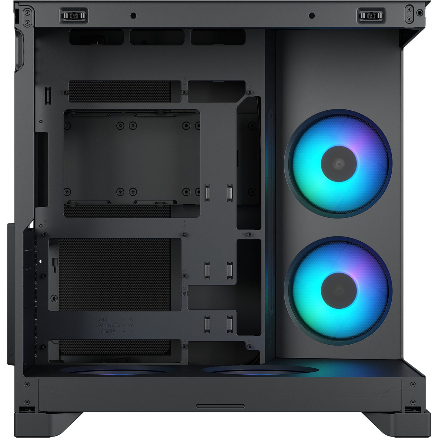 Fractal Design pop 2 vision rgb midi tower behuizing (zwart | 1x usb-a | 1x usb-c | rgb | tempered glass)