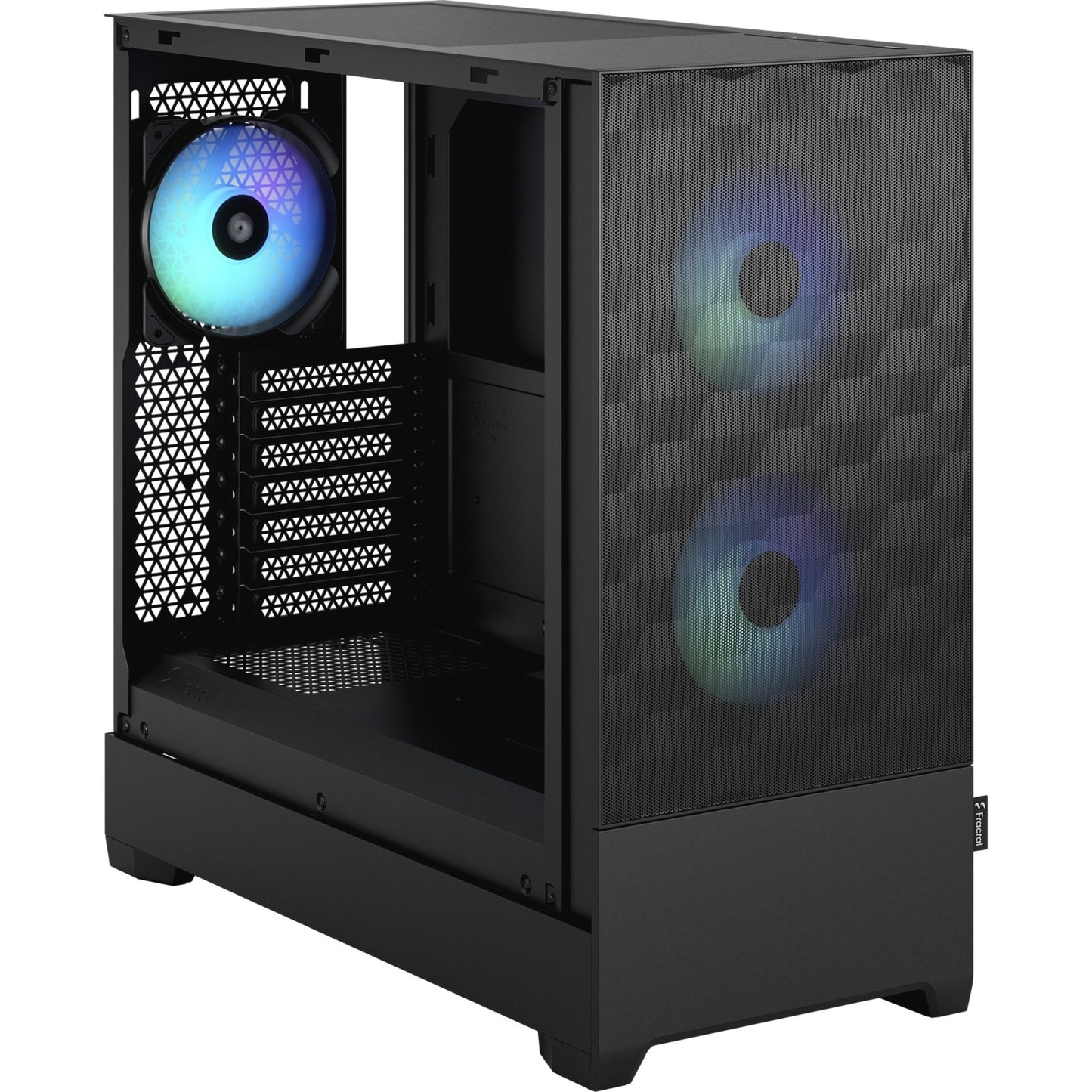 Fractal Design pop air rgb midi tower behuizing (zwart | 2x usb-a | rgb | tempered glass)