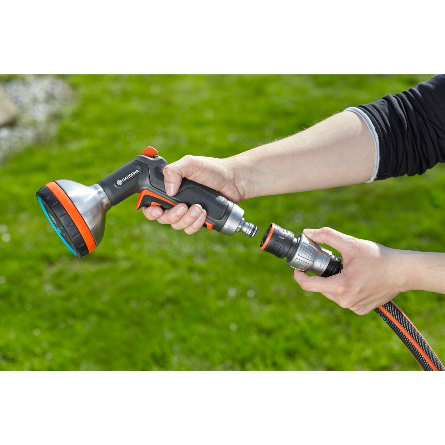 GARDENA premium waterstop 19 mm (3 4 ) slangstuk (grijs zilver, 18254-20)
