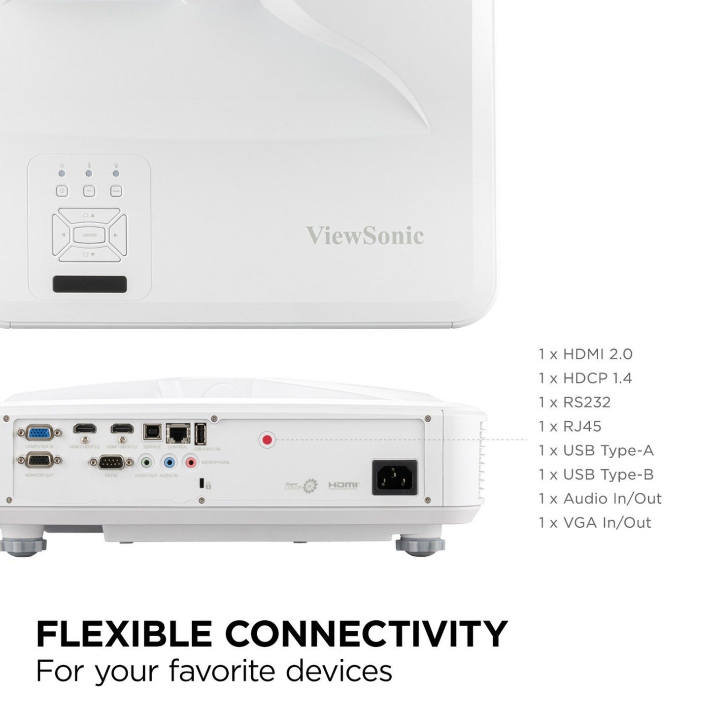 ViewSonic ls832wu wuxga ultra short throw laserprojector (wit, 5000 ansi lumen)