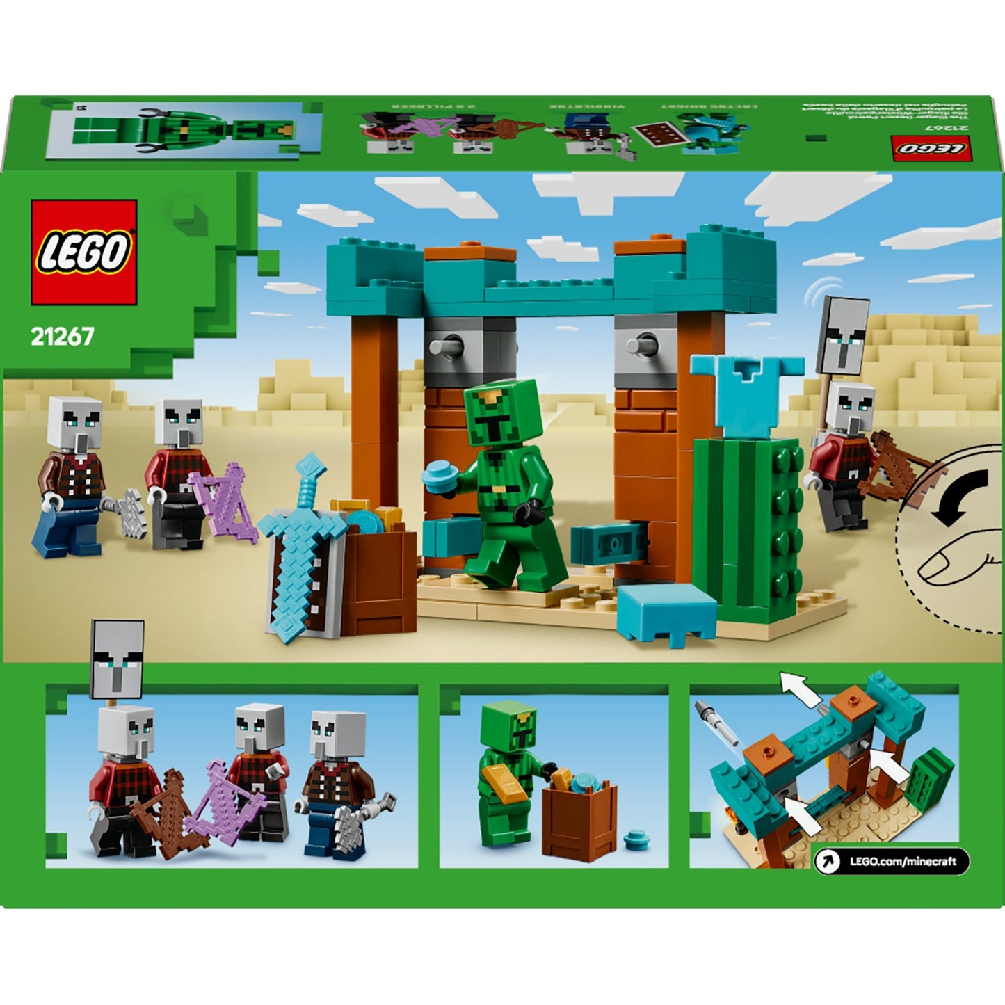 LEGO minecraft 21267 de illagers in de woestijn