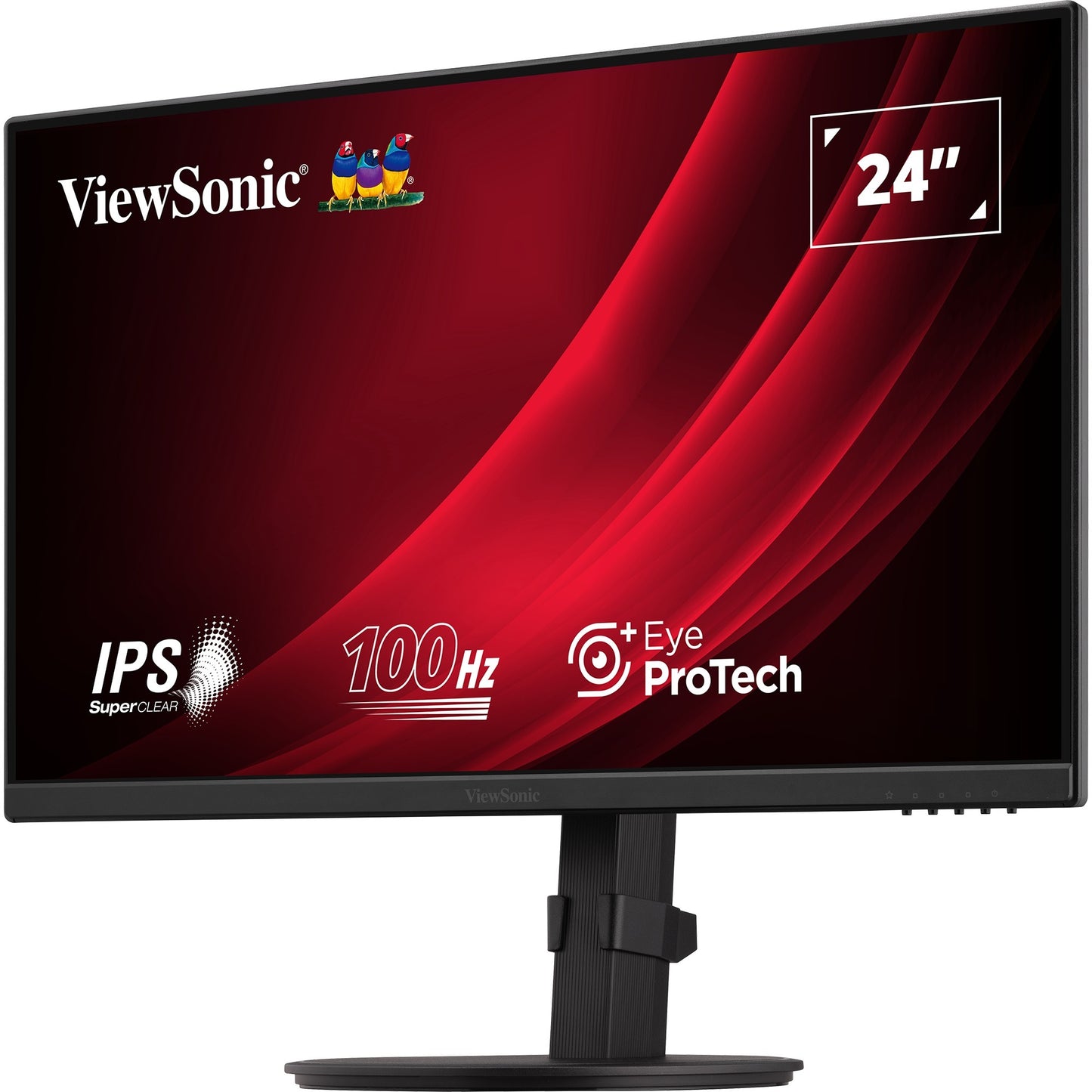 ViewSonic va2408-hdj ergonomische monitor 23.8 (zwart (mat), 1x hdmi, 1x display port, vga, 100 hz)