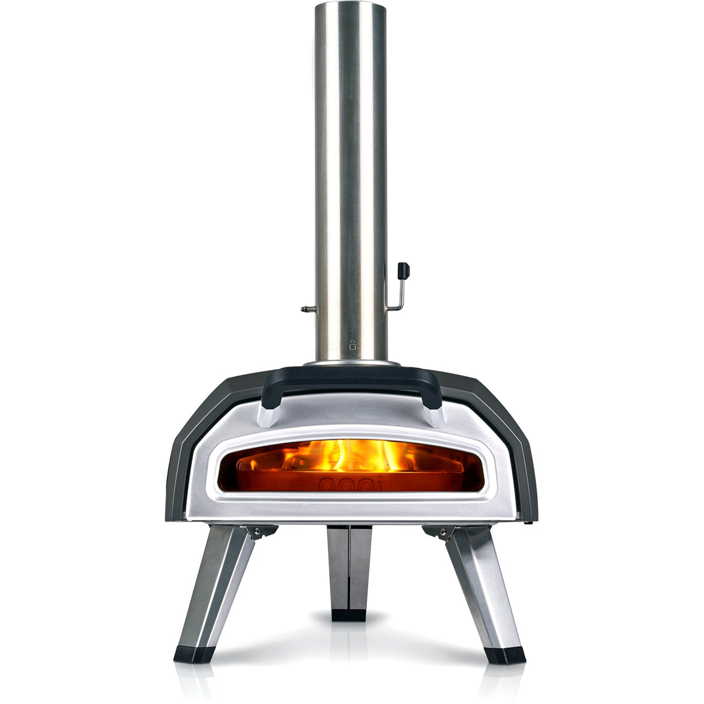 Ooni karu 2 multi-fuel pizza oven pizzaoven (zwart roestvrij staal, 12'' pizza, hout, houtskool en gas)