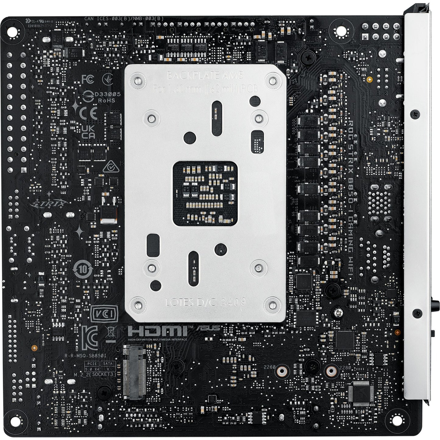 ASUS rog strix b850-i gaming wifi socket am5 moederbord (2.5gb-lan, wi-fi 7, bt, sound, mini-itx)