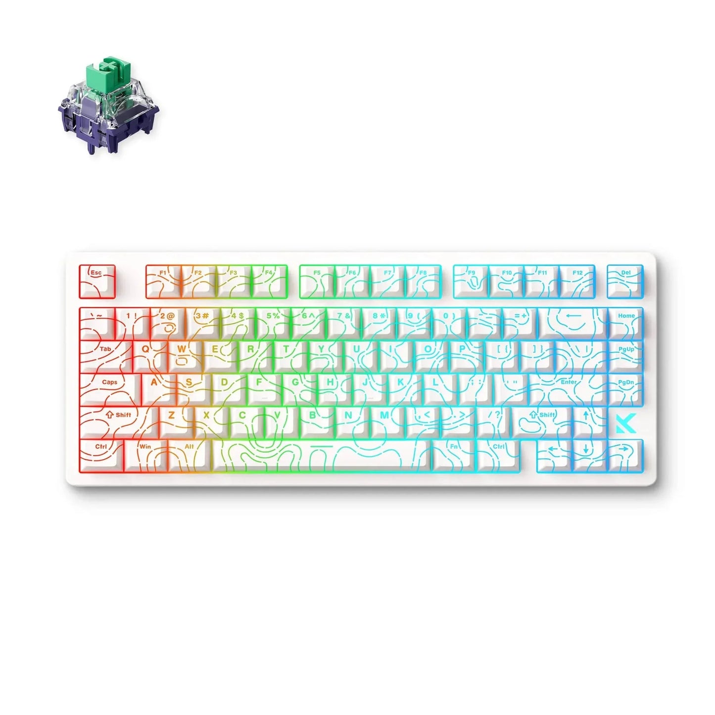 MCHOSE Jet 75 Hall Effect Magnetic Switch Gaming Keyboard (Wit, US lay-out (QWERTY), Kailh Magnetic God, 75%, 8K, RGB, Hot swap, USB-C, Hall Effect Sensor)